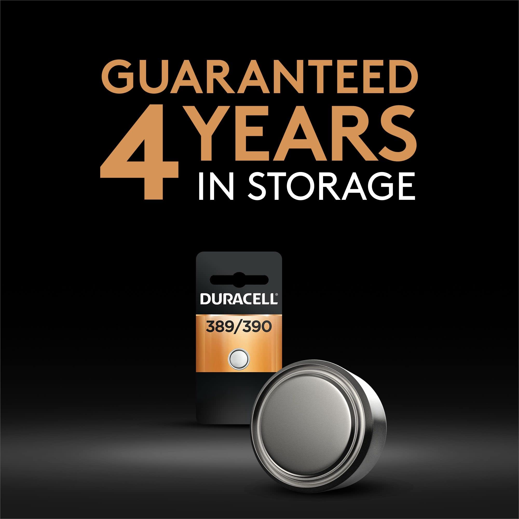 Duracell 389/390 Silver Oxide Button Battery, 1 Count Pack, 389/390 1.5 Volt Battery, Long Lasting For Watches, Medical Devices,