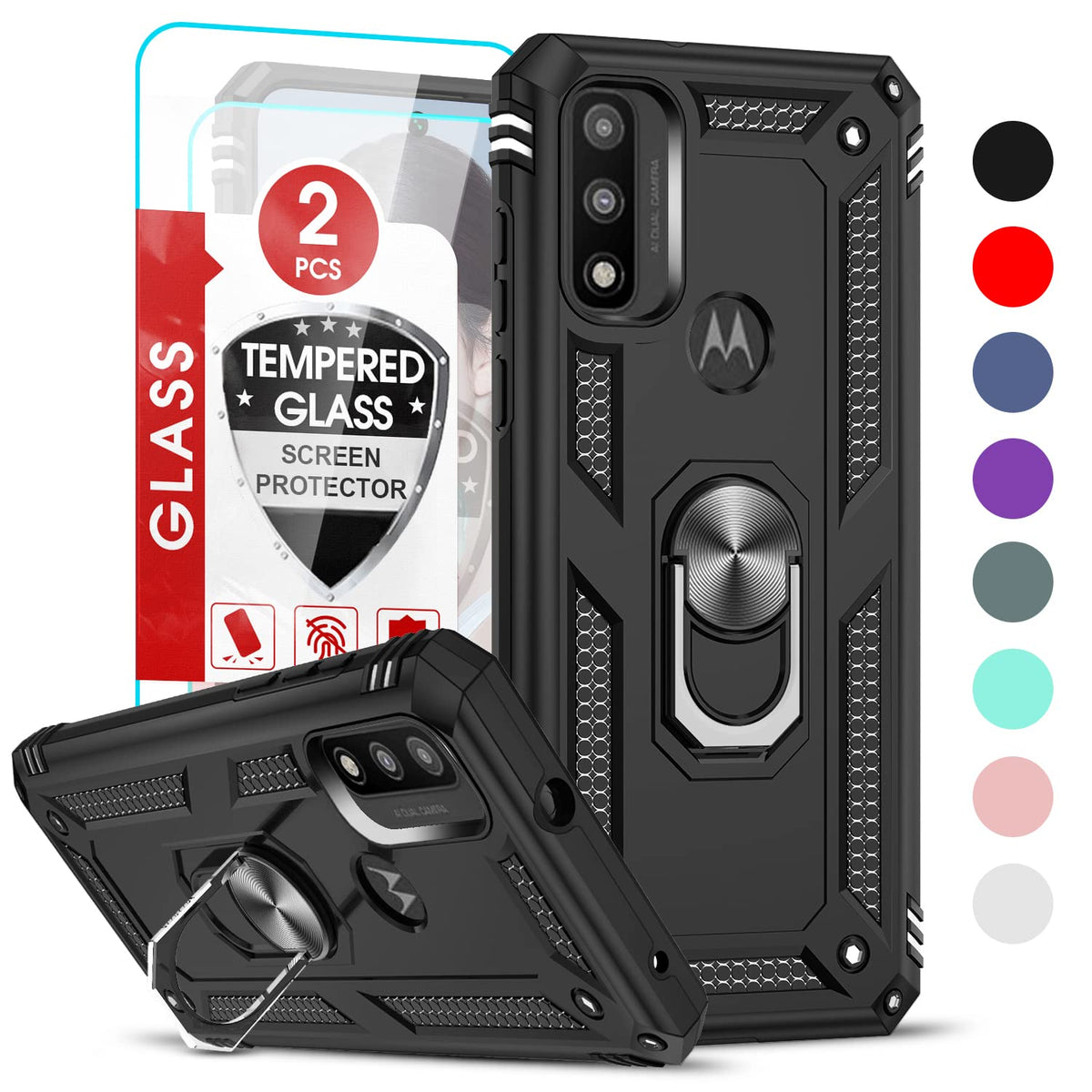 Leyi For Moto G Play 2023 Case: Moto G Pure Case/G Power 2022 Case With 2 Pcs Screen Protector, Military Grade Phone Case With M