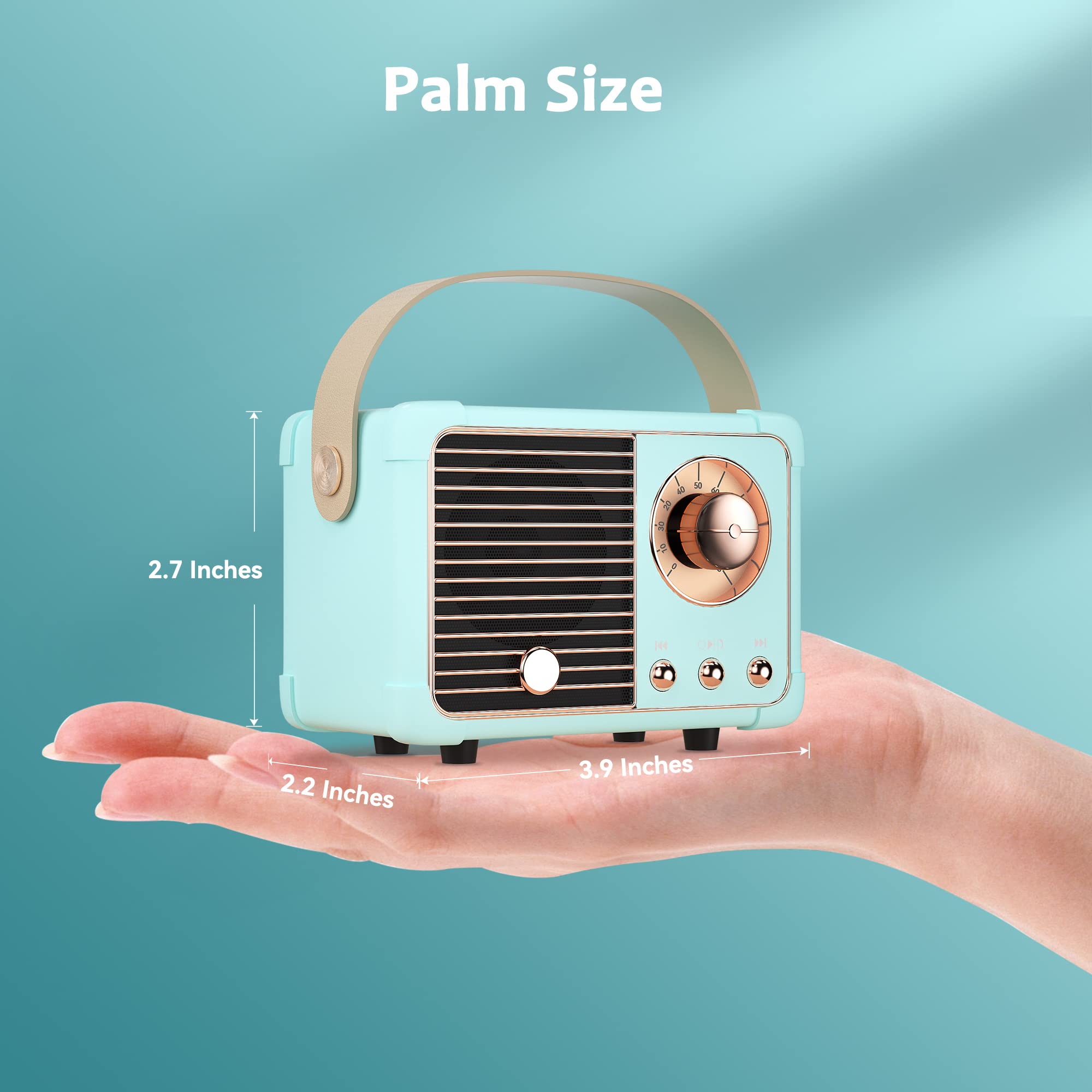 Springflora Retro Bluetooth Speaker,Wireless Vintage Small Speaker, Hands Free Call,400Ma Battery,Tf Card, Aux Line, Portable Sp