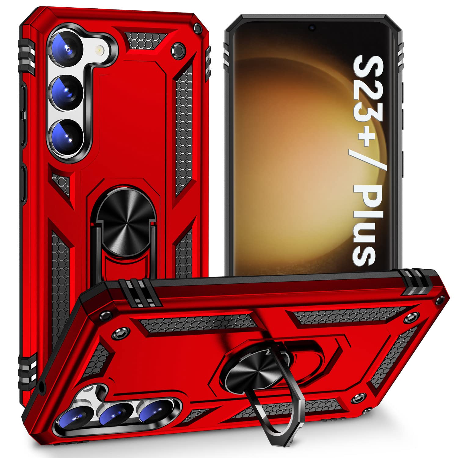 Zoeii Case For S23 Plus, S23 Plus Case,Heavy Duty Drop Protection Rugged Shockproof/Dust Proof Military Protective Tough Durable