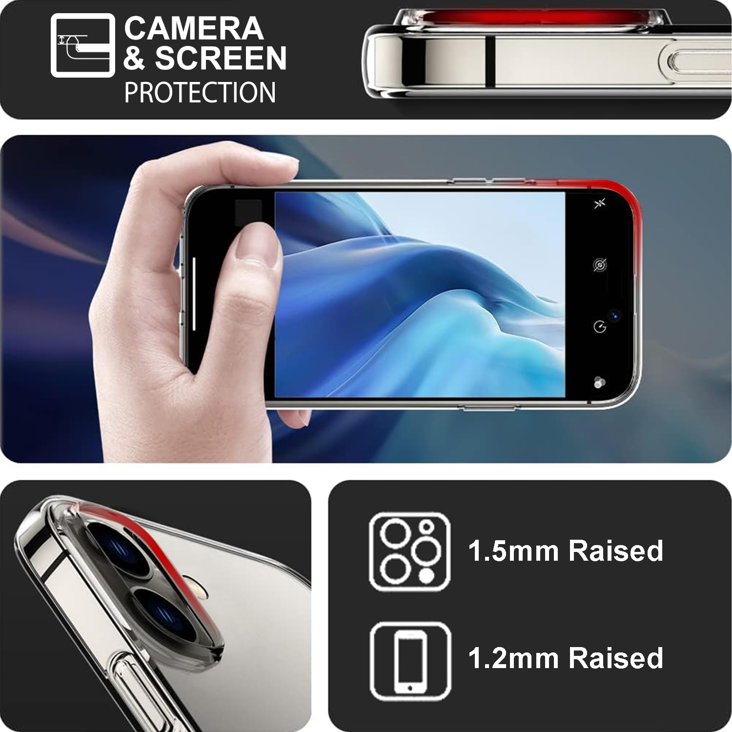 Tenoc Phone Case Compatible With Iphone 16 Plus, Clear Case Shockproof Protective Bumper Slim Cover For 6.7 Inch