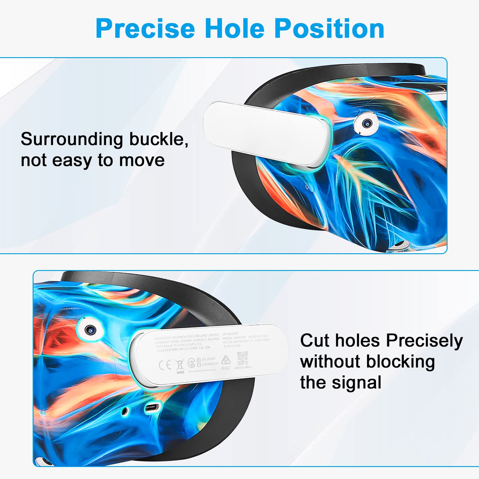 For Oculus Quest 2 Accessories, Relohas Vr Accessory Set For Meta Quest 2, Include Controller Grip Leather Cover, Vr Shell Cover