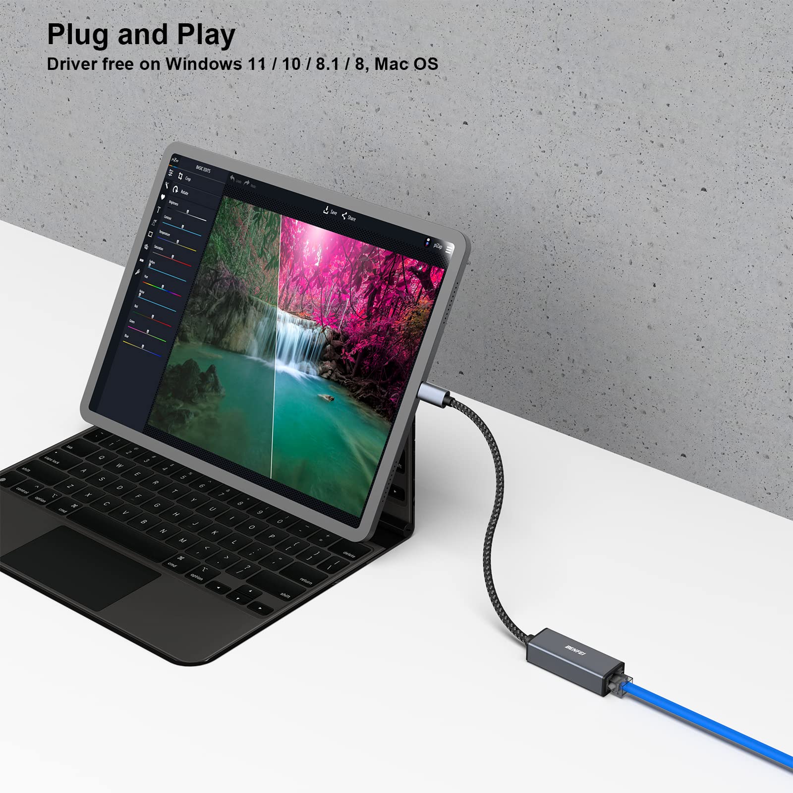 Benfei 2 Pack Usb C To Ethernet Adapter, Usb Type C (Thunderbolt 3/4) To Rj45 Gigabit Ethernet Lan Network Adapter Compatible Wi