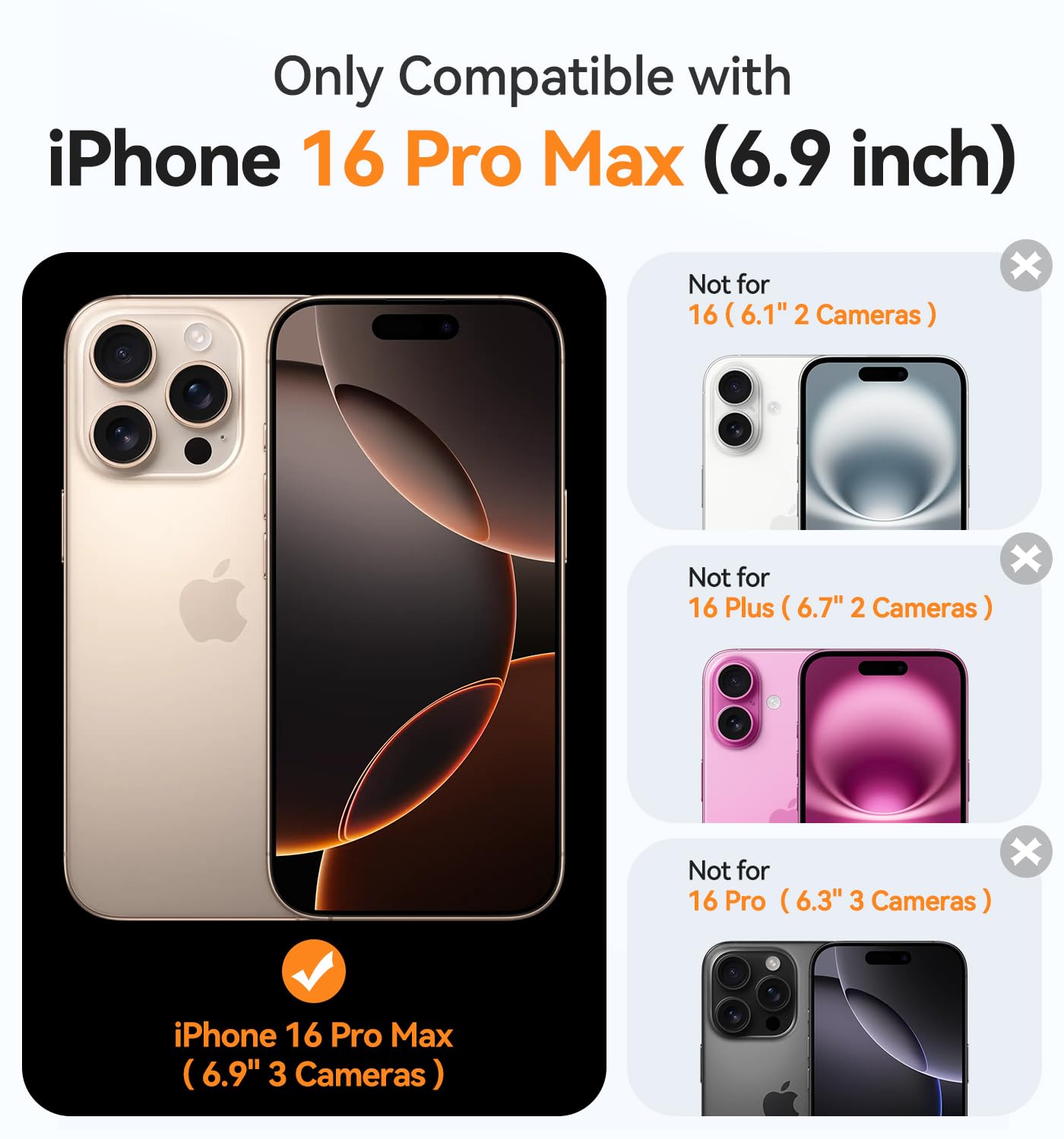 Canshn Clear Magnetic Compatible With Iphone 16 Pro Max Case [Compatible With Magsafe] [Not Yellowing] Slim Thin Shockproof Prot