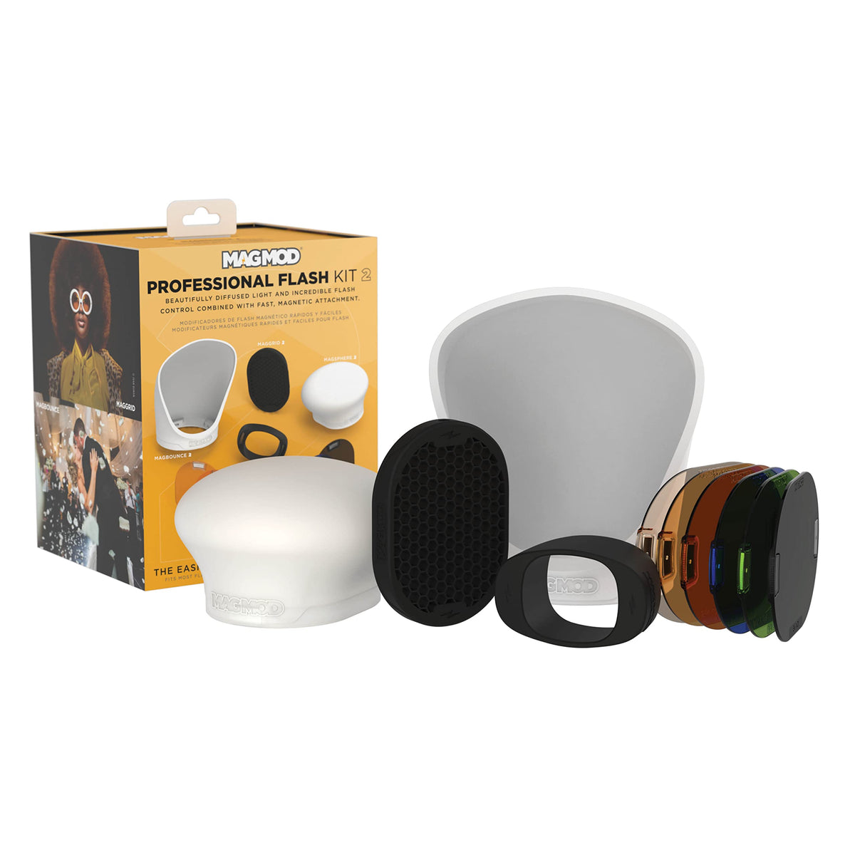 Magmod Professional Flash Kit 2 | Photography Lighting Flash Diffuser Set | Magnetic Light Diffuser Attachments | Lightweight Magmod Modifiers | Superior Light Control