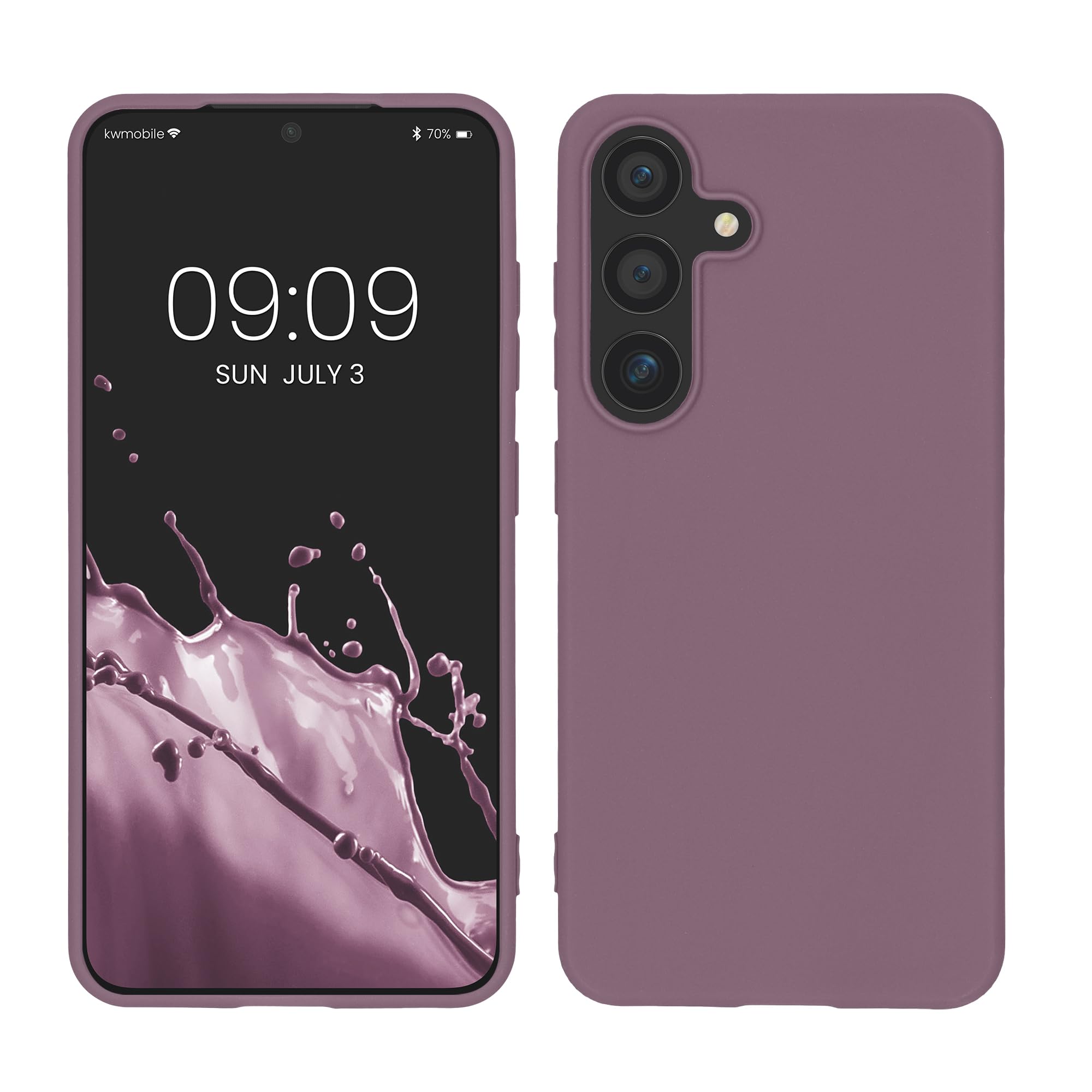 kwmobile Case Compatible with Samsung Galaxy S25 Case - Soft Slim Protective TPU Silicone Cover - Pale Iris