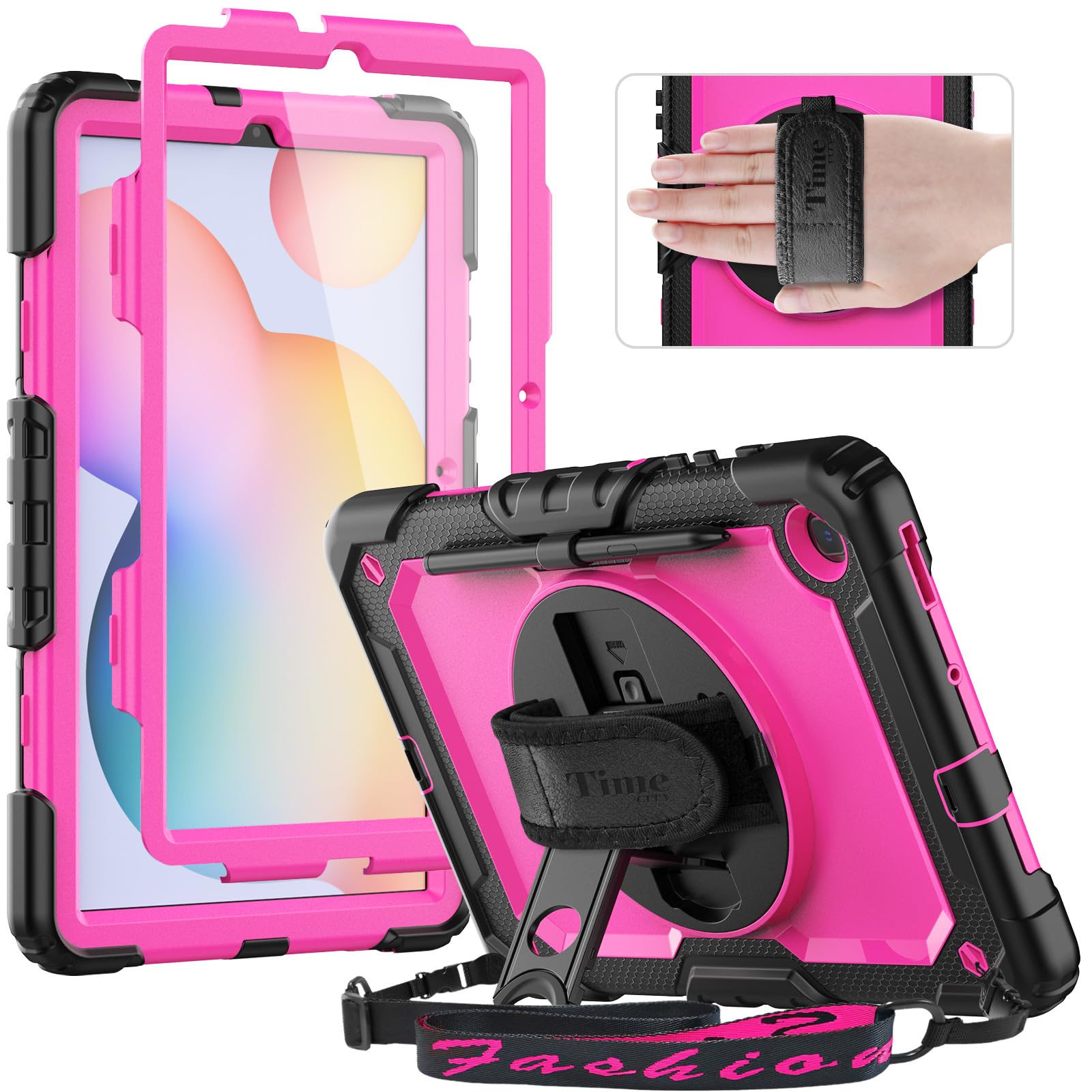 Timecity Case For Samsung Galaxy Tab S6 Lite 10.4'' 2024/2022/2020, Kids Case With Pen Holder Built In Screen Protector&360 Degr
