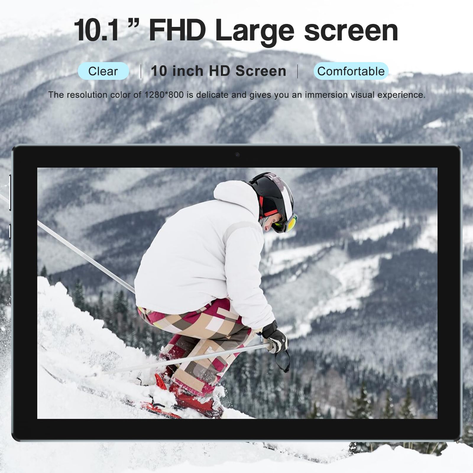 Android 15 Tablet, 10 Inch 18Gb Ram 128Gb Rom, 2.0Ghz Quad-Core Processor Tablet, 1280*800 Ips Touch Screen, 2.4G/5G Wifi, 2 In