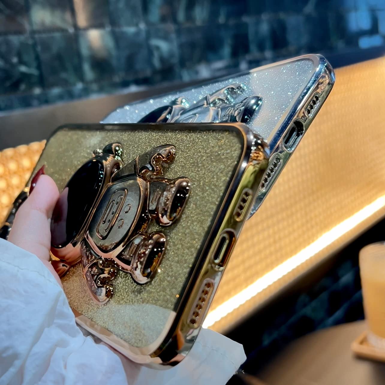 6D Bling Astronaut Iphone 14 Pro Max Case, Cute Liquid Plating Sparkle Floating Glitter Quicksand Phone Case Iphone 14 Pro Max F