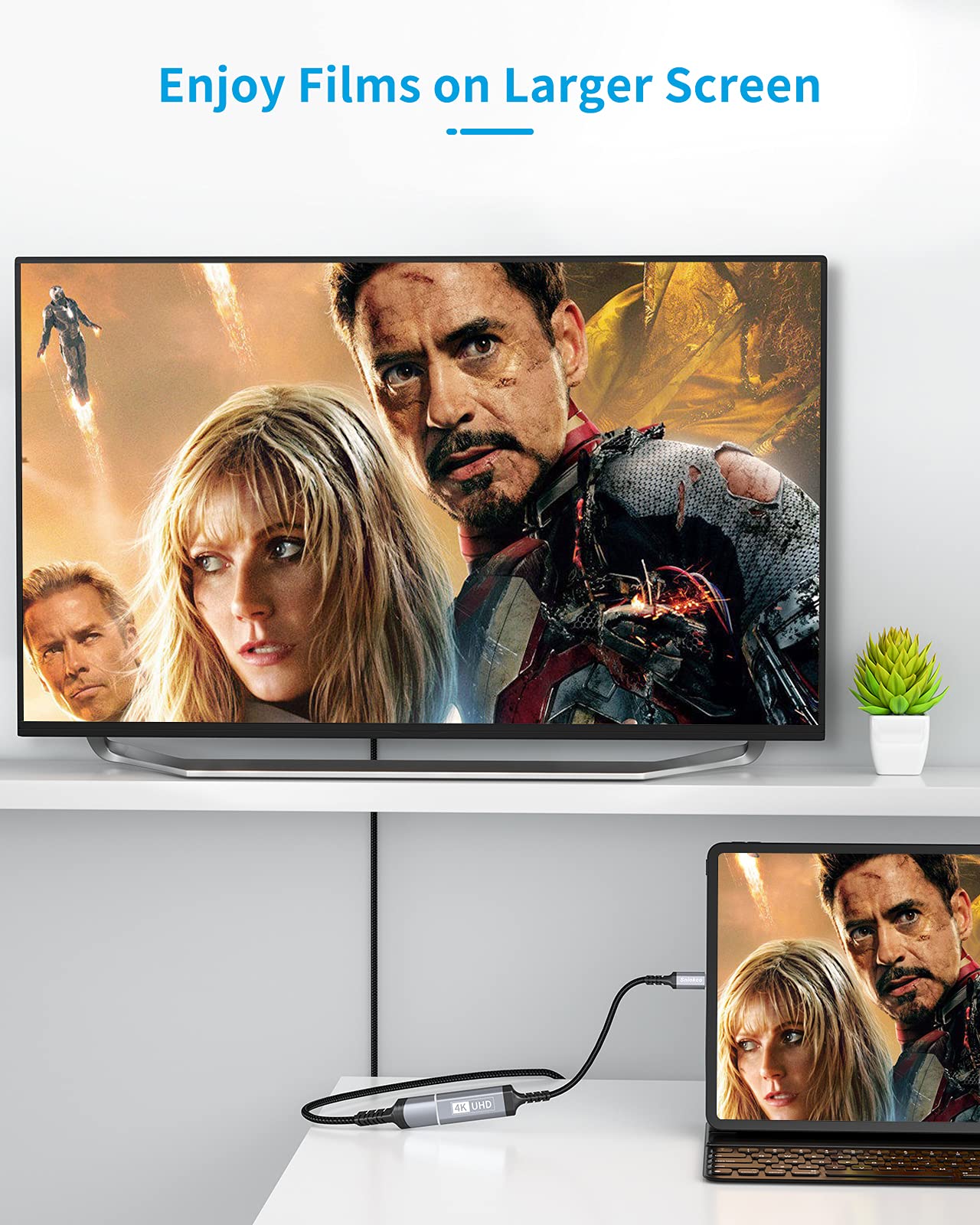 Sniokco 2024 Newest Usb C To Hdmi Adapter Cable, High Speed Hdmi To Usb C Converter, Aluminum, Type C Adapter Compatible With Ip