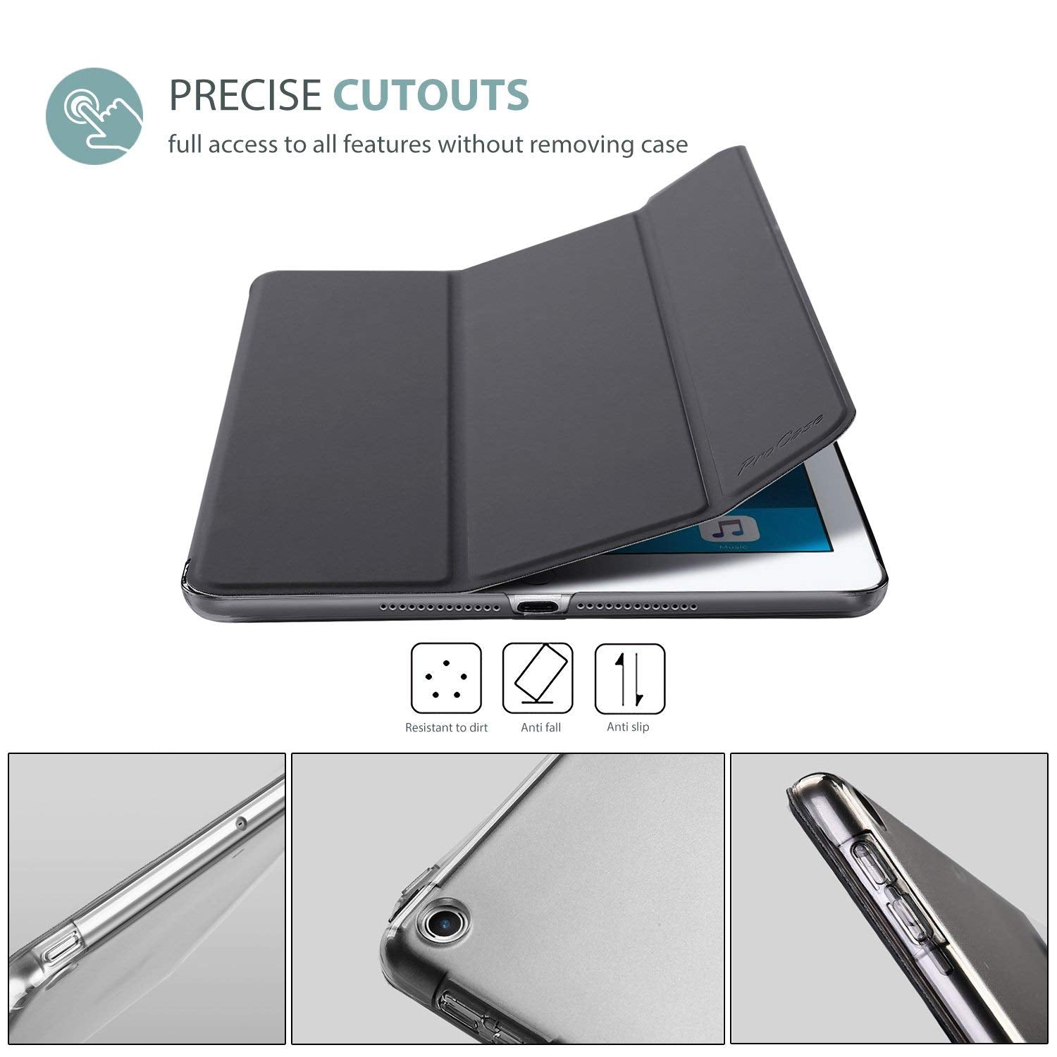 Procase Smart Case For Ipad 9.7 Inch Ipad 6Th/5Th Generation Case 2018 2017(Model: A1893 A1954 A1822 A1823), Ultra Slim Lightwei