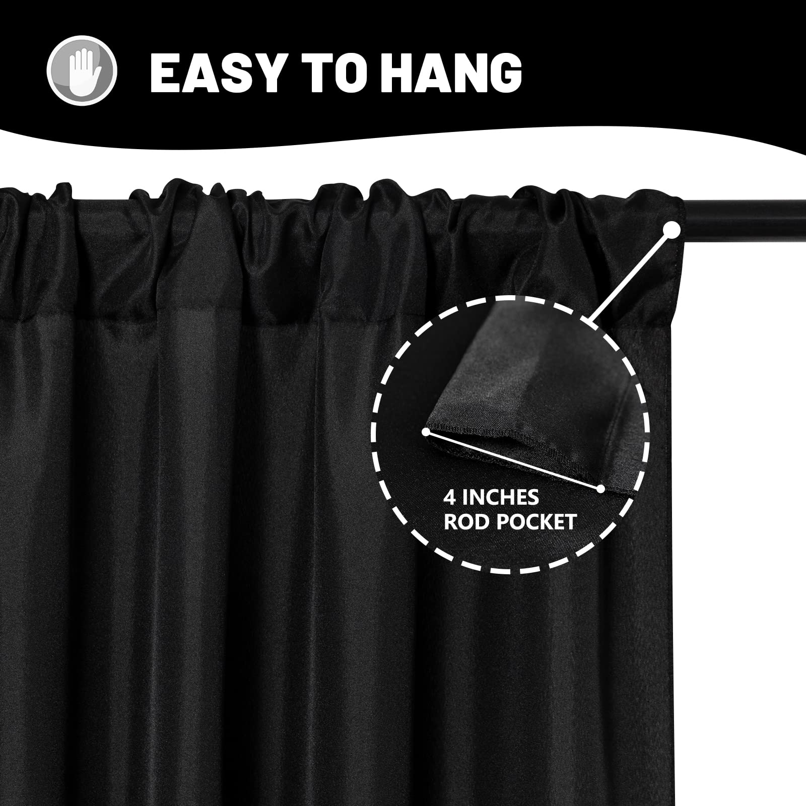 Black Backdrop Curtain For Party Black Background Curtains Rod Pocket Backdrop Drapes Panels Fabric Curtain Backdrop Black Birth