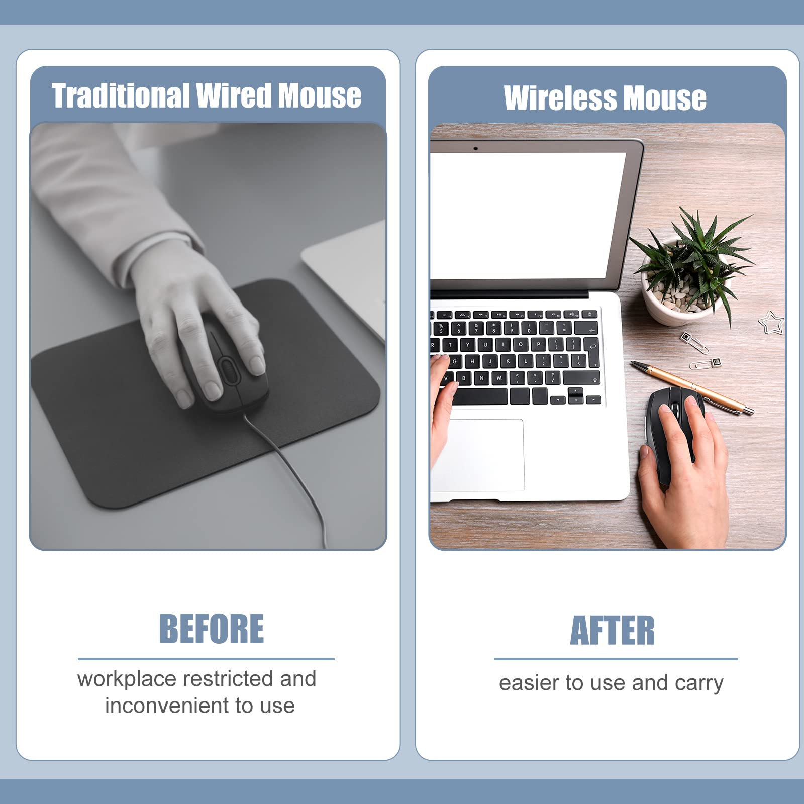 Macarrie 8 Pack Wireless Mouse For Laptop 1200Dpi Wireless Computer Mouse With 6 Buttons Wireless Mouse Bulk Included Wireless U