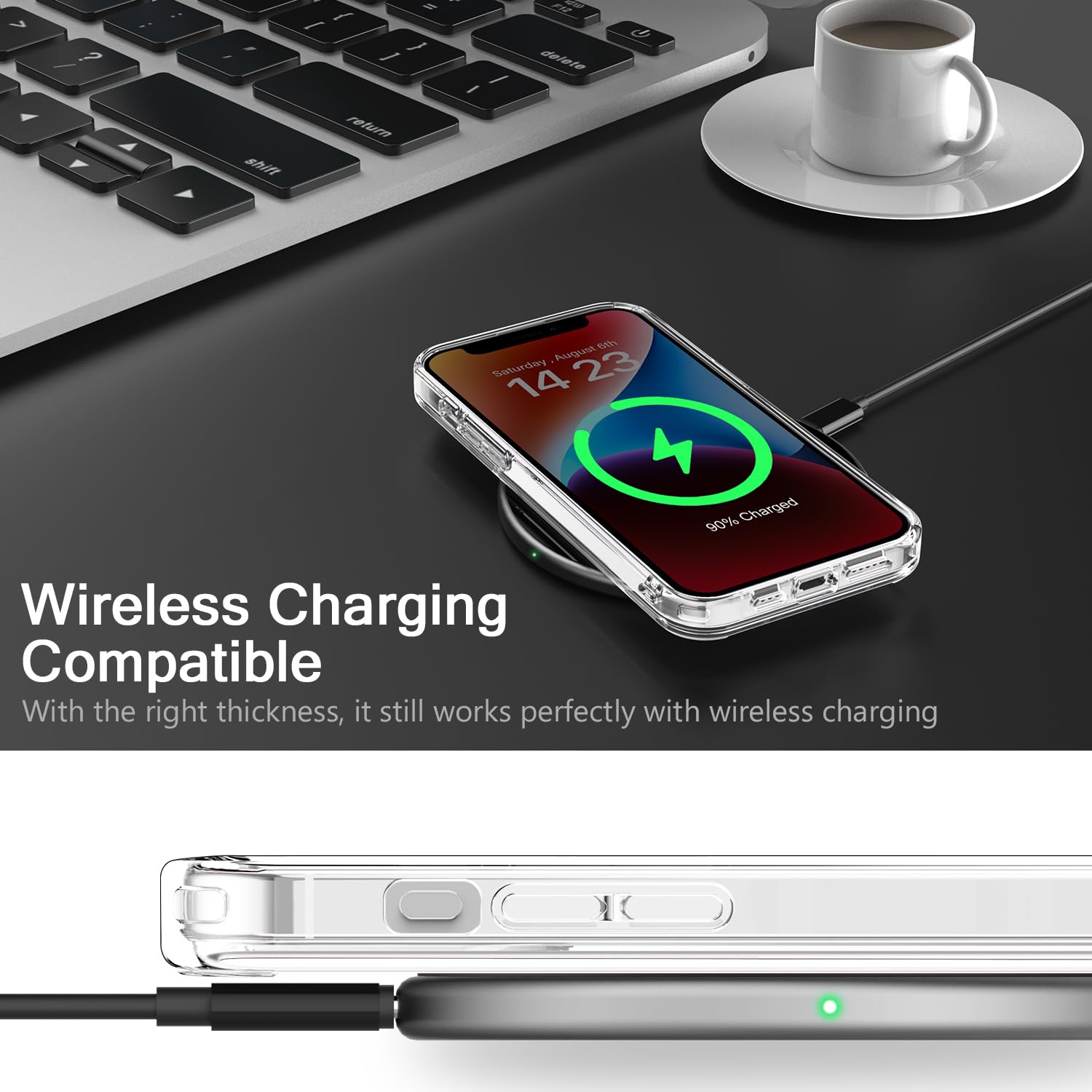 Bicol Christmas Phone Case For Iphone 15 With Screen Protector And Camera Lens Protector   Wireless Charging   Slim Shockproof P