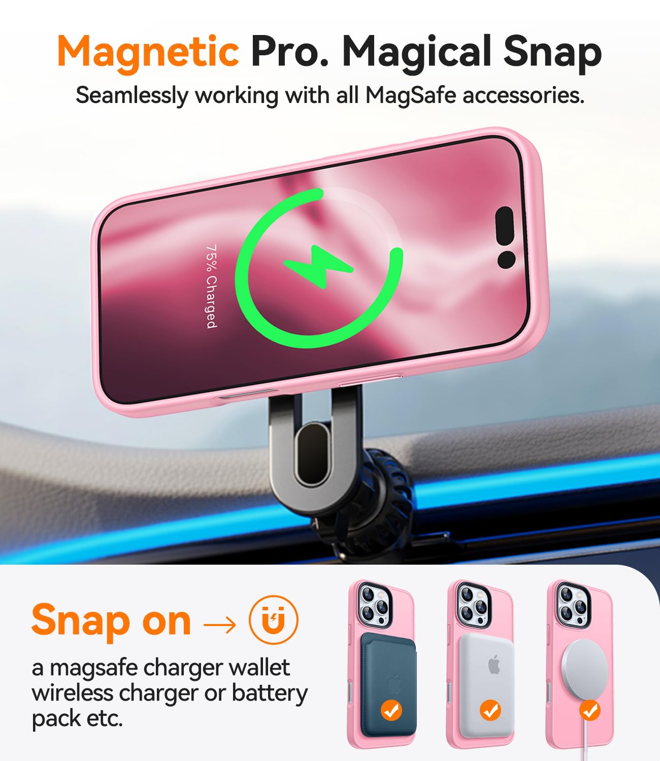 Canshn Magnetic Compatible With Iphone 16 Pro Max Case [Compatible With Magsafe] [Translucent Matte] Slim Thin Shockproof Protec