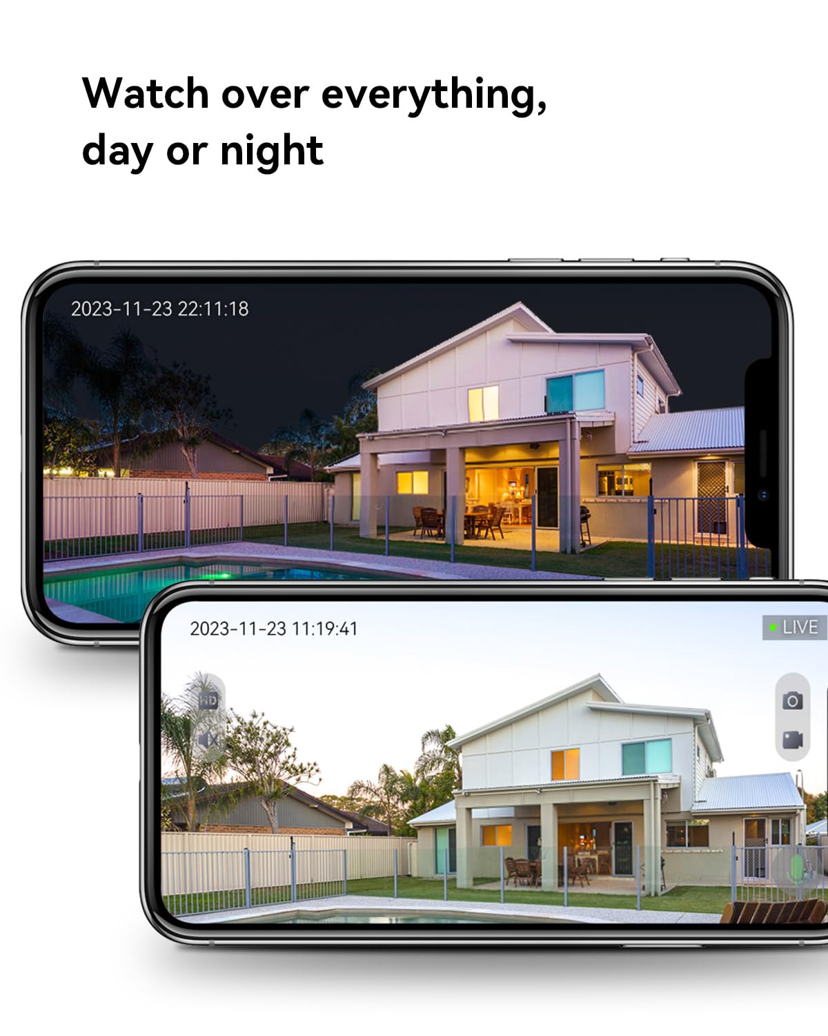 Longplus Wireless Outdoor Security Camera, Battery Powered Wireless Security Camera, Wireless Wifi Camera With Ai Detection, Col