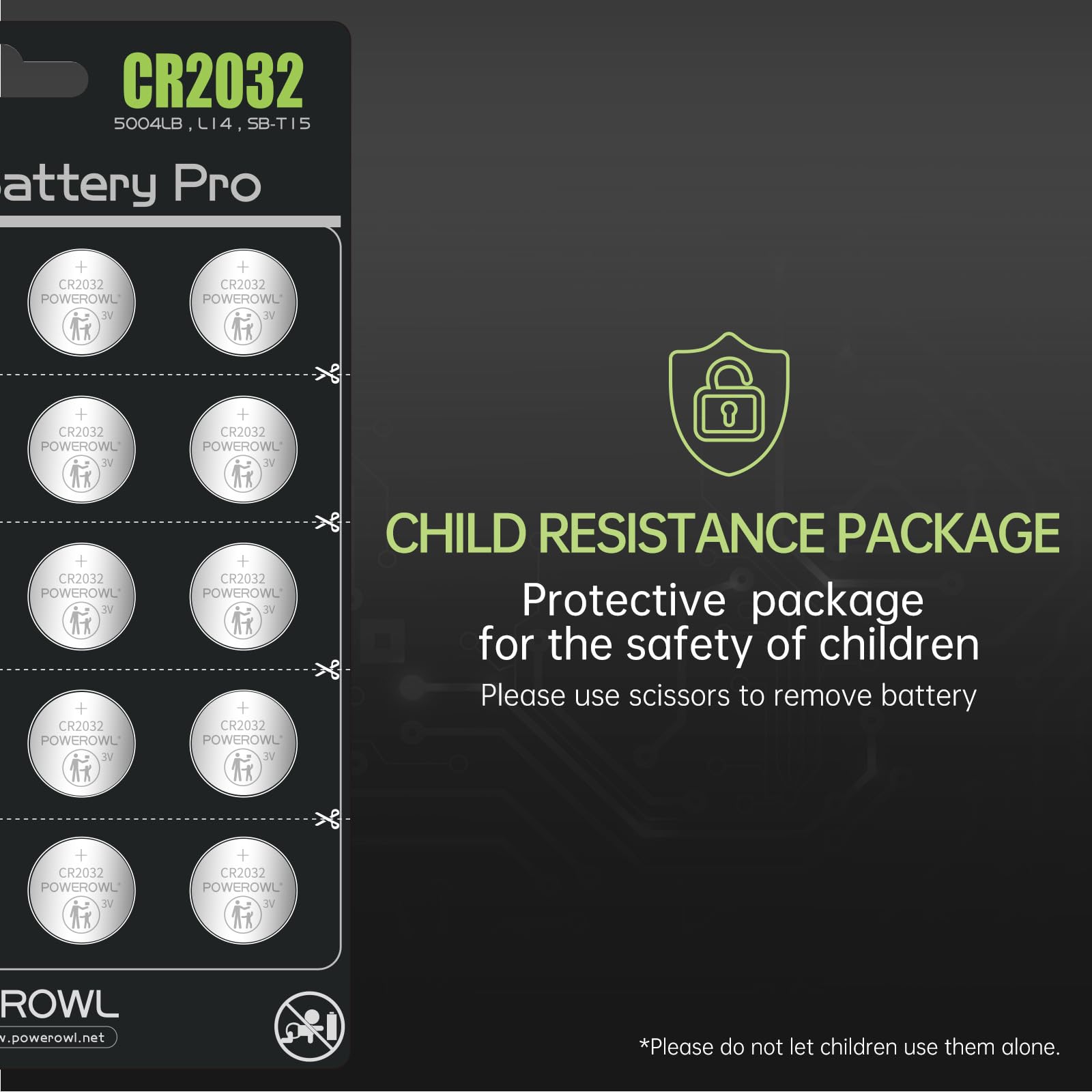 Powerowl High Capacity Cr2032 Battery (20 Pack) 3V Lithium Batteries, Leak Free, Long Lasting Cr 2032