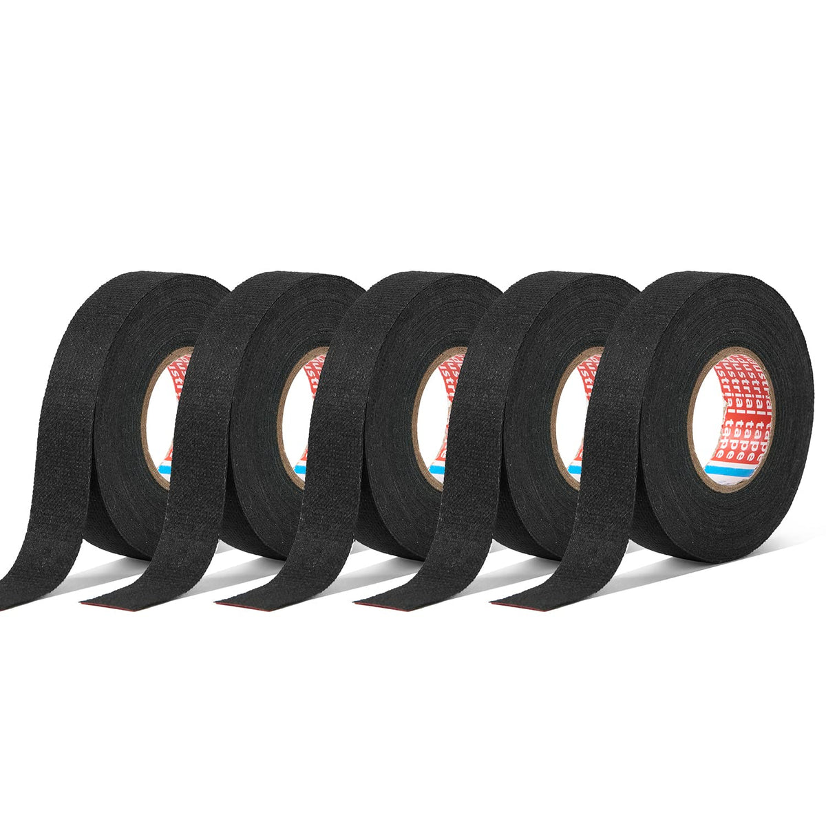 Hstech 8 Rolls Wire Loom Harness Cloth Tape, Speaker Wiring Harness Cloth Tape, Black Adhesive Fabric Tape, For Automobile Electrical Wire Harnessing Noise Dampening Heat Proof (15Mm X 15M)
