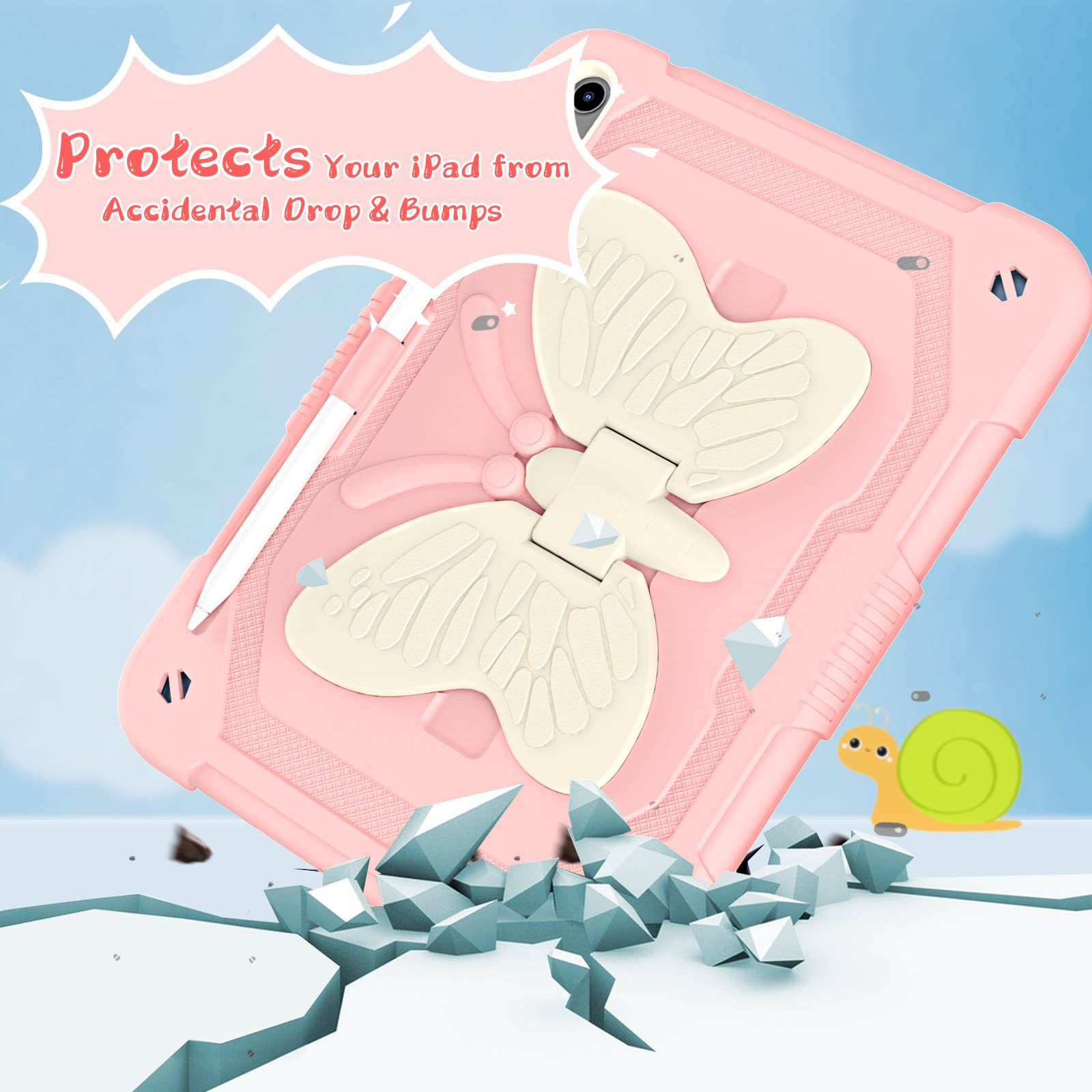 Ambison Ipad 10Th Generation Case 10.9 2022,With Tempered Glass Screen Protector, 10Th Gen Ipad Case For Kids Girls Rugged Shock