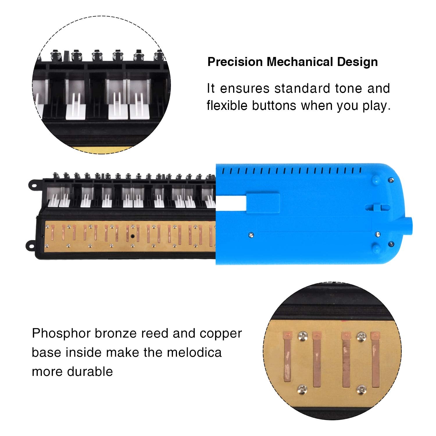 Eastrock 37 Key Melodica Instrument Keyboard Soprano Piano Style With Mouthpiece Tube Sets And Carrying Bag For Beginners Adults