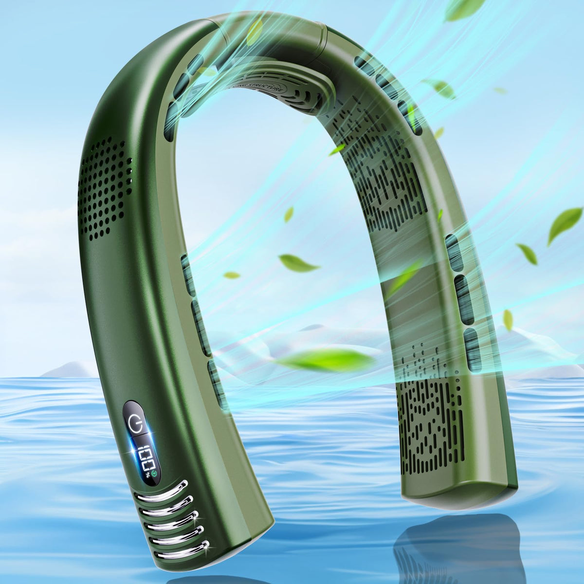 Neck Fan   Portable Neck Fans That Blow Cold Air Rechargeable, 7000Mah Cooling Personal Around The Neck Fan With 360 Airflow & L