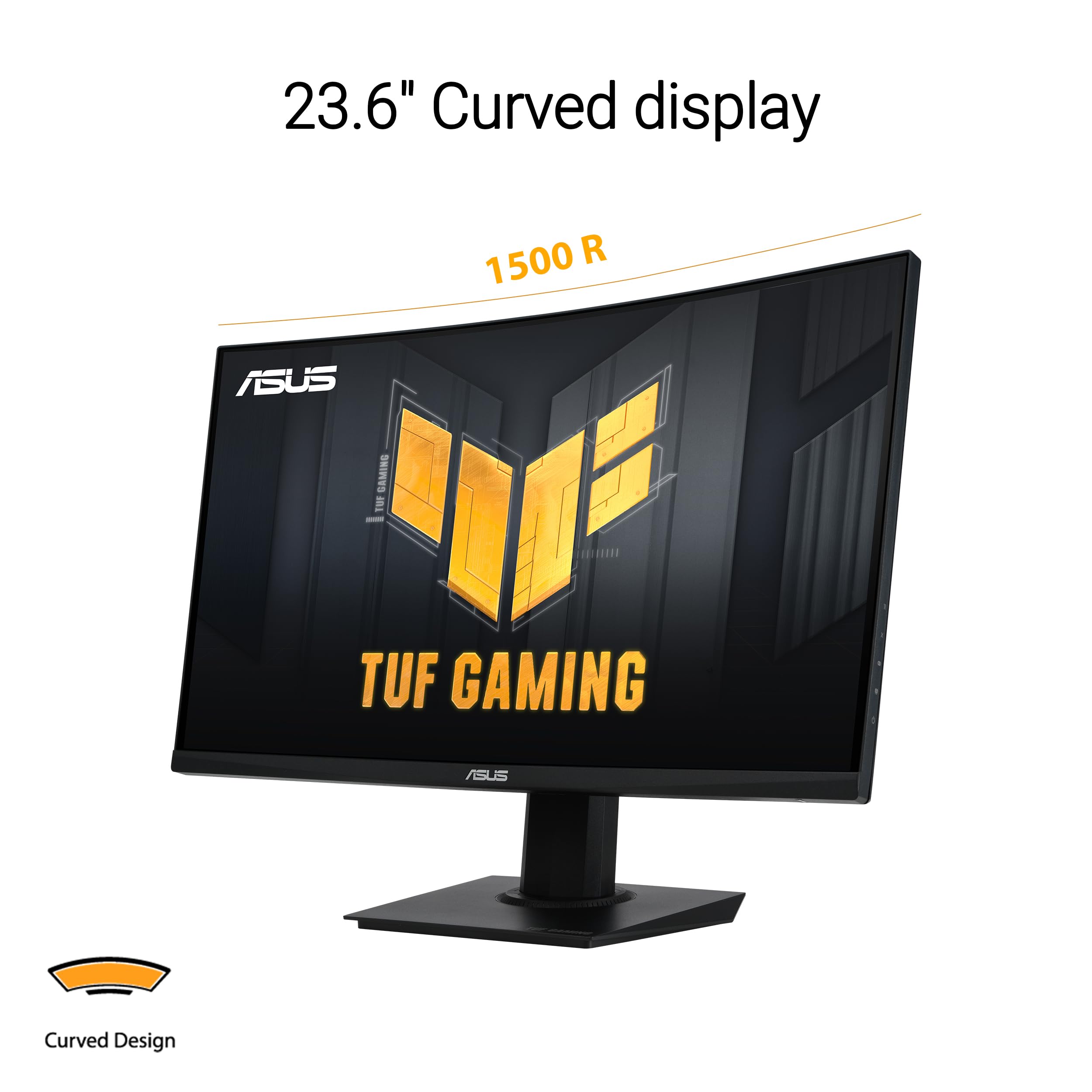 Asus Tuf Gaming 24    (23.6 Inch Viewable) Curved Monitor (Vg24Vqer)   Fhd, 180Hz, 1Ms, Dci P3 90%, Extreme Low Motion Blur Sync