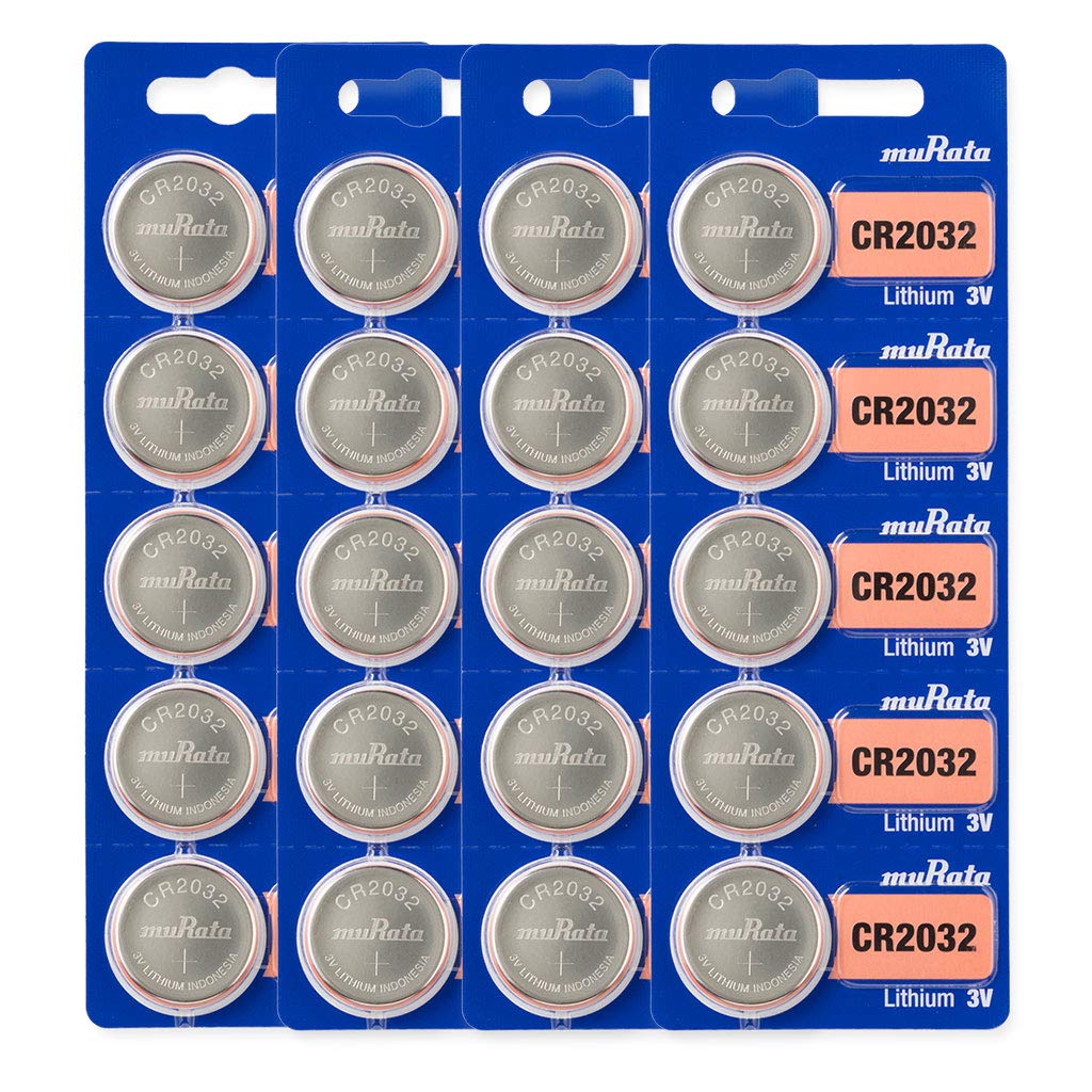 Murata Cr2032 Battery Dl2032 Ecr2032 3V Lithium Coin Cell (20 Batteries)