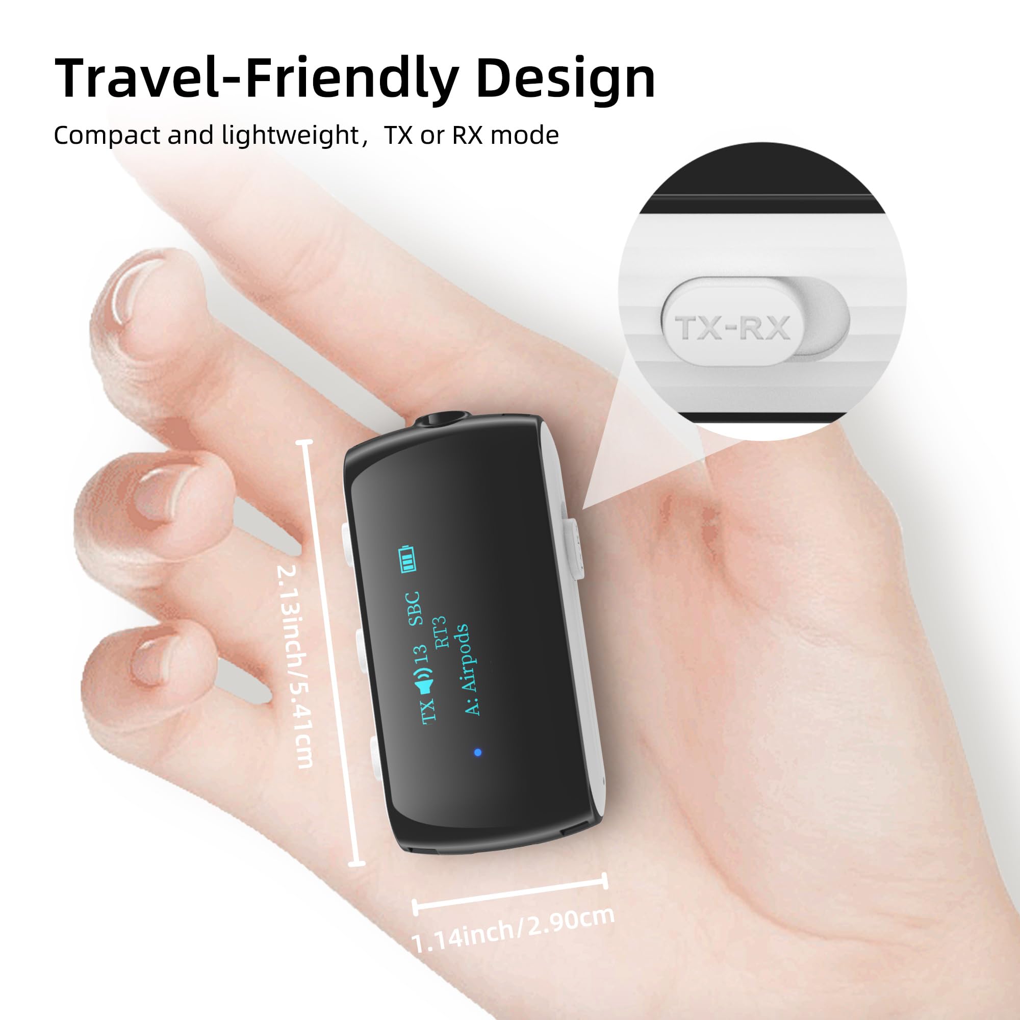 Yocowoco Bluetooth Transmitter Receiver For 2 Airpods/Headphones, Flight Bluetooth 5.2 Adapter For Airplane, Tv, And Gym With A