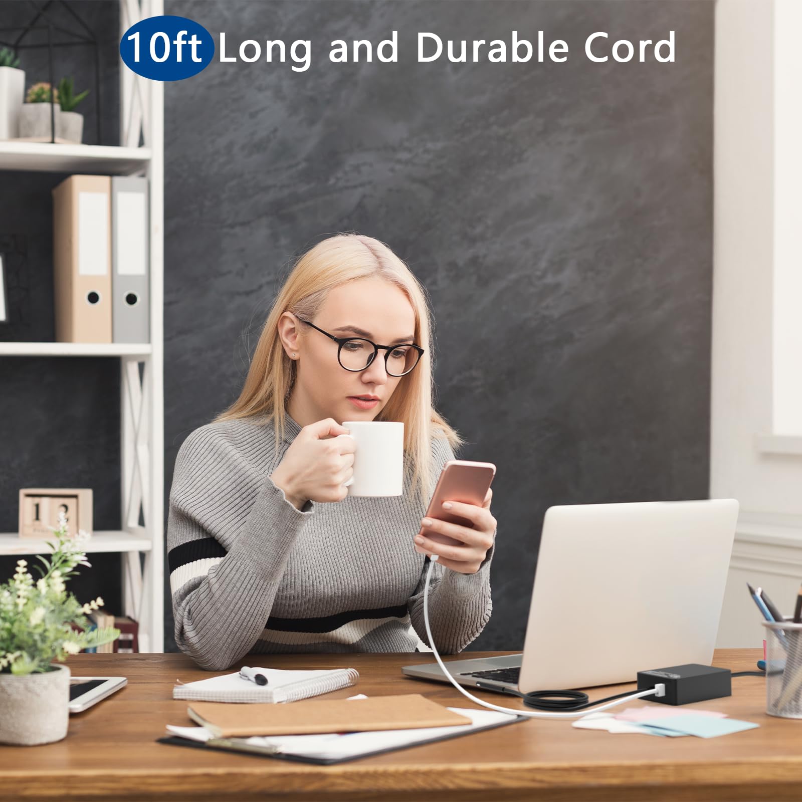 Surface Pro Charger 65W Fit For Microsoft Surface Charger, Surface Pro 10,9,8,7,6,5,4,3,X, Windows Surface Laptop 6,5,4,3,2,1,Su