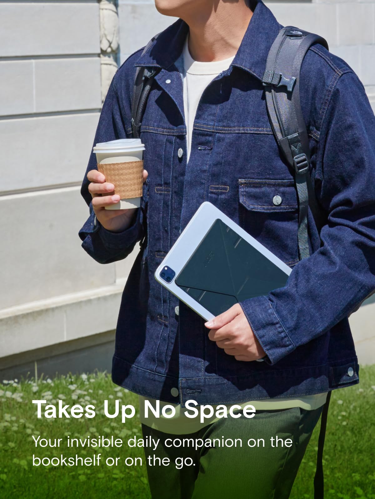 Moft Snap Tablet Stand Holder, Foldable And Adjustable In Portrait/Landscape, Ultra Slim Design Ipad Stand For Desk, Compatible With Ipad Pro Ipad Air 9.7' And Larger Tablets, Jet Black