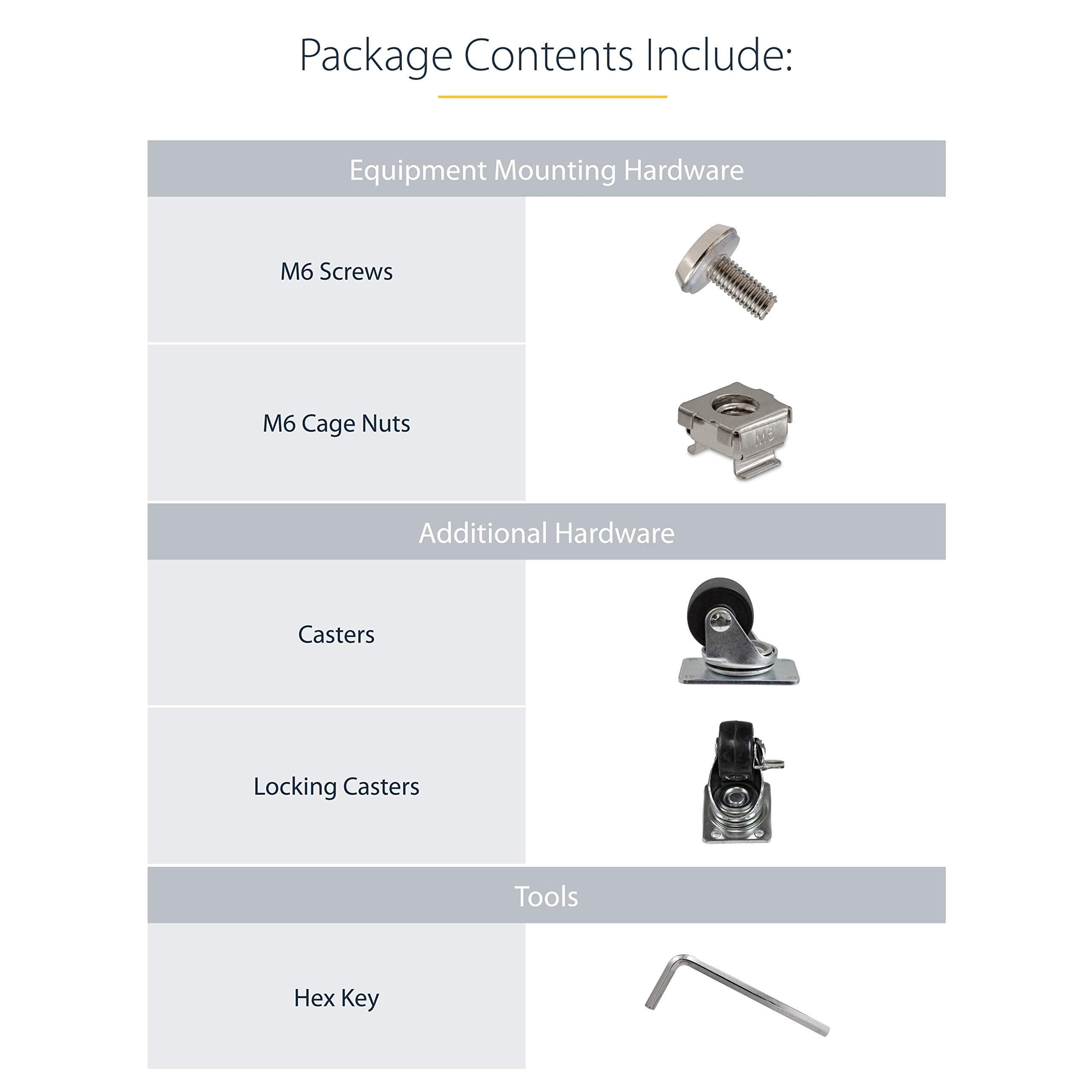 Startech.Com 2 Post 42U Mobile Open Frame Server Rack, Two Post 19In Network Rack With Casters, Rolling Open Rack For Av/Data/It