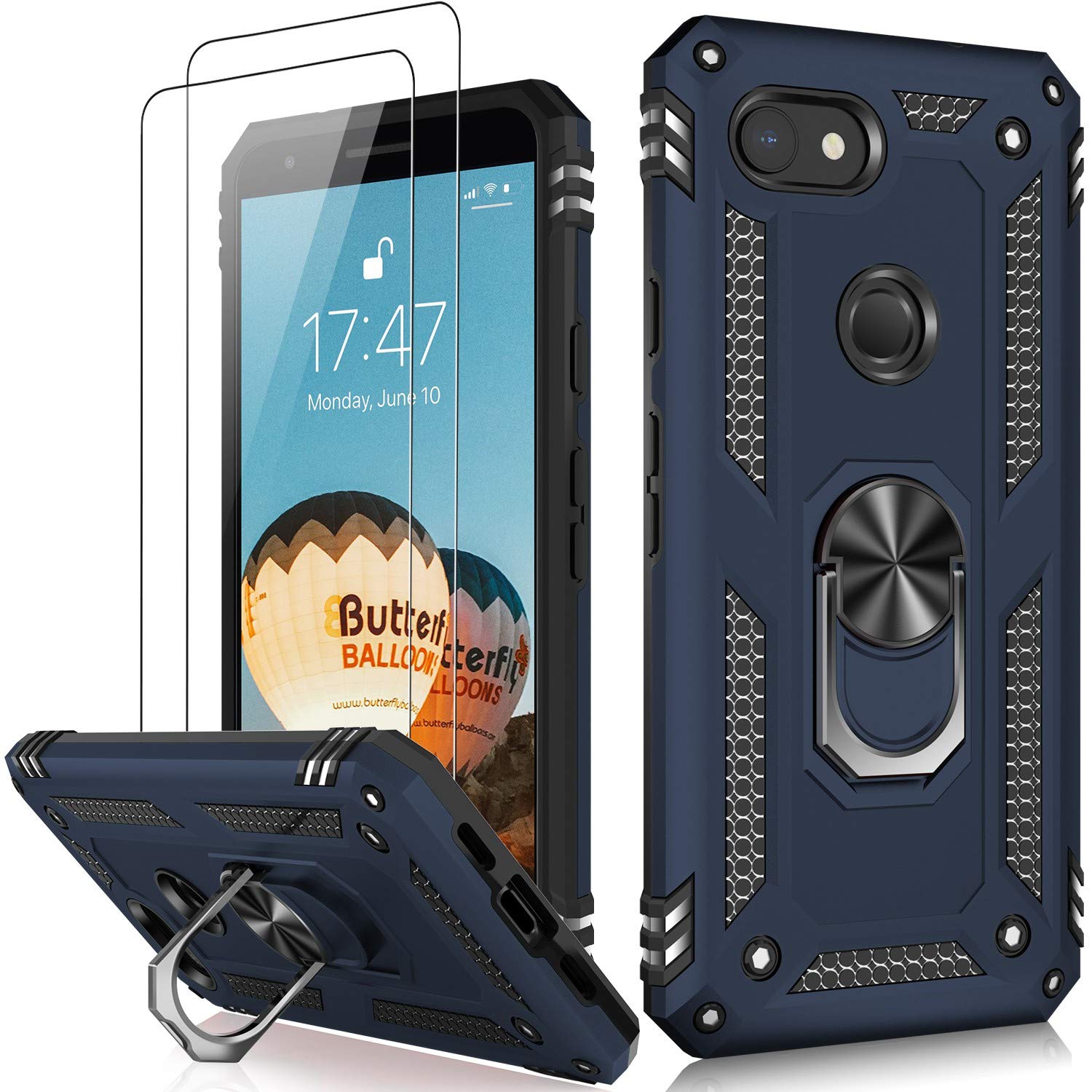 Lumarke For Google Pixel 3A Case With Screen Protector,Pass 16Ft. Drop Tested Military Grade Protective Phone Cover With Magneti