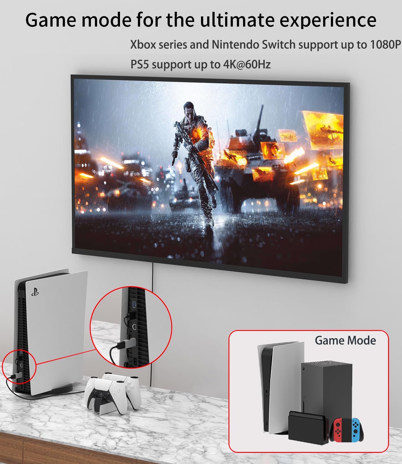 Switchflux Hdmi To Displayport Adapter [1 Pack], 4K@60Hz Hdmi To Displayport Converter, Aluminium Hdmi Male To Dp Female Adapter