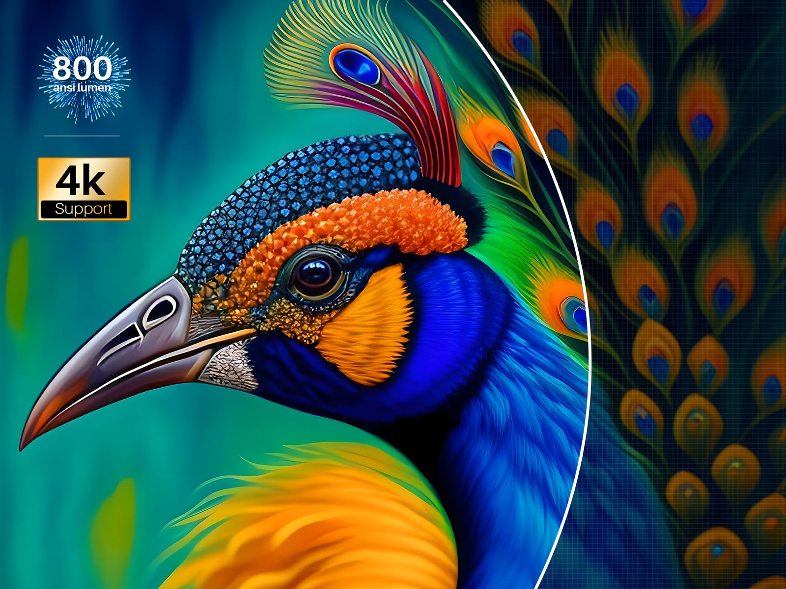 Goodee Smart 4K Projector With 5G Wifi And Bluetooth, Netflix/Amazn Prime Video Certified, Dolby Audio, 800Ansi Outdoor Projecto