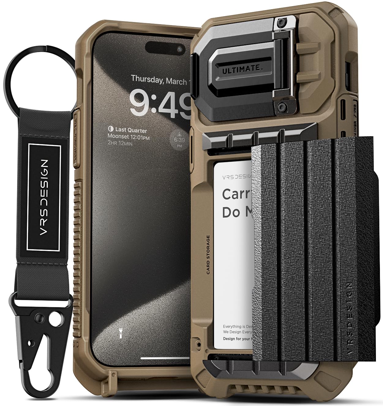 Vrs Design Damda Glide Ultimate For Iphone 15 Pro Max(2023), Premium Sturdy Fully Covered Camera Lens Protection Wallet Case Wit