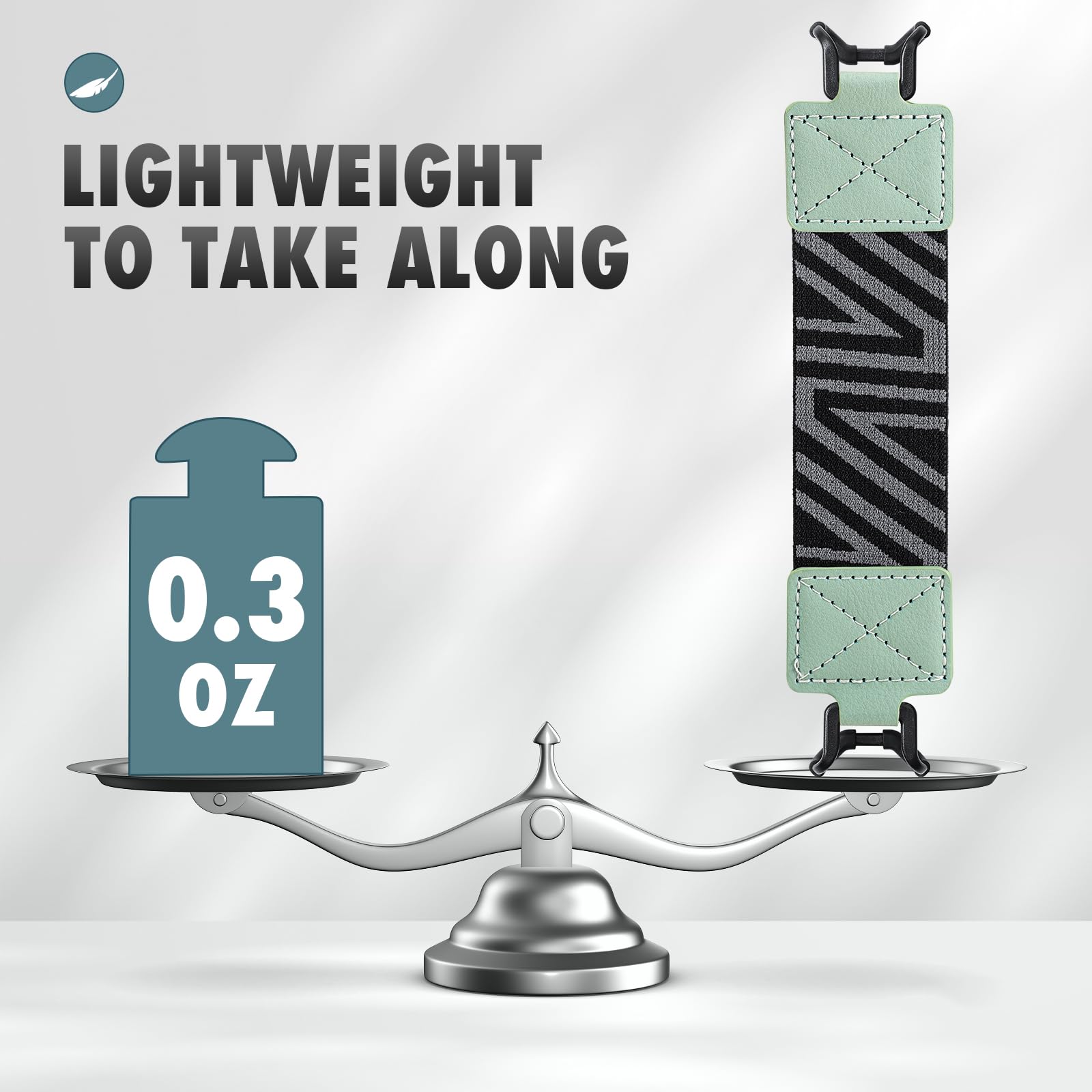 MoKo Security Hand Strap for 9 11 Inch Tablet, iPad/iPad Pro/iPad Air/Kindle Fire HD/Samsung, High Elasticity Versatile Hand Strap Lightweight Finger Grip Holder, Mint Green