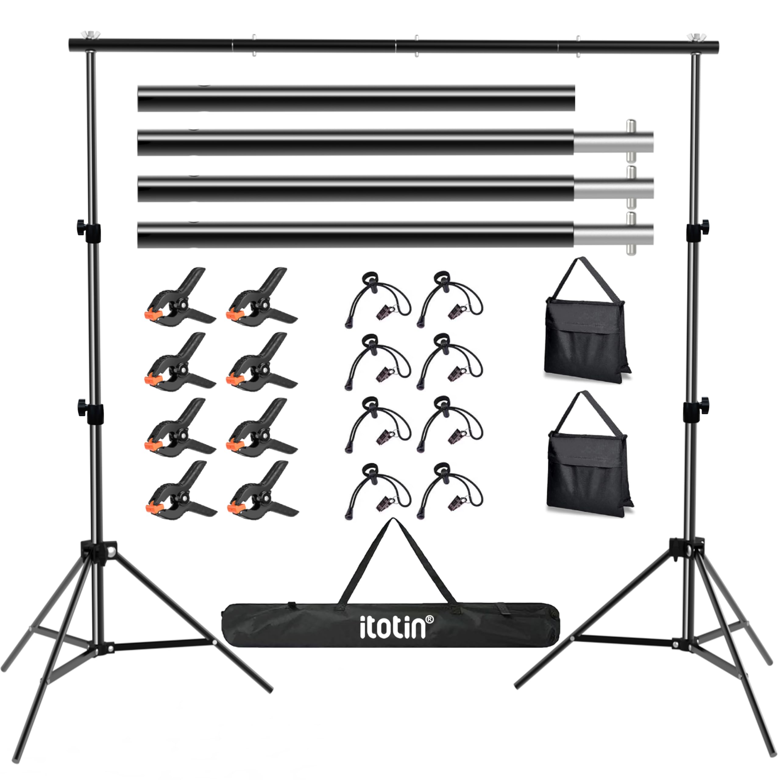 Photo Backdrop Stand For Photography 7Ft X 10Ft Background Stands For Photoshoot Support Kit With Carry Bag For Photo Studio Par