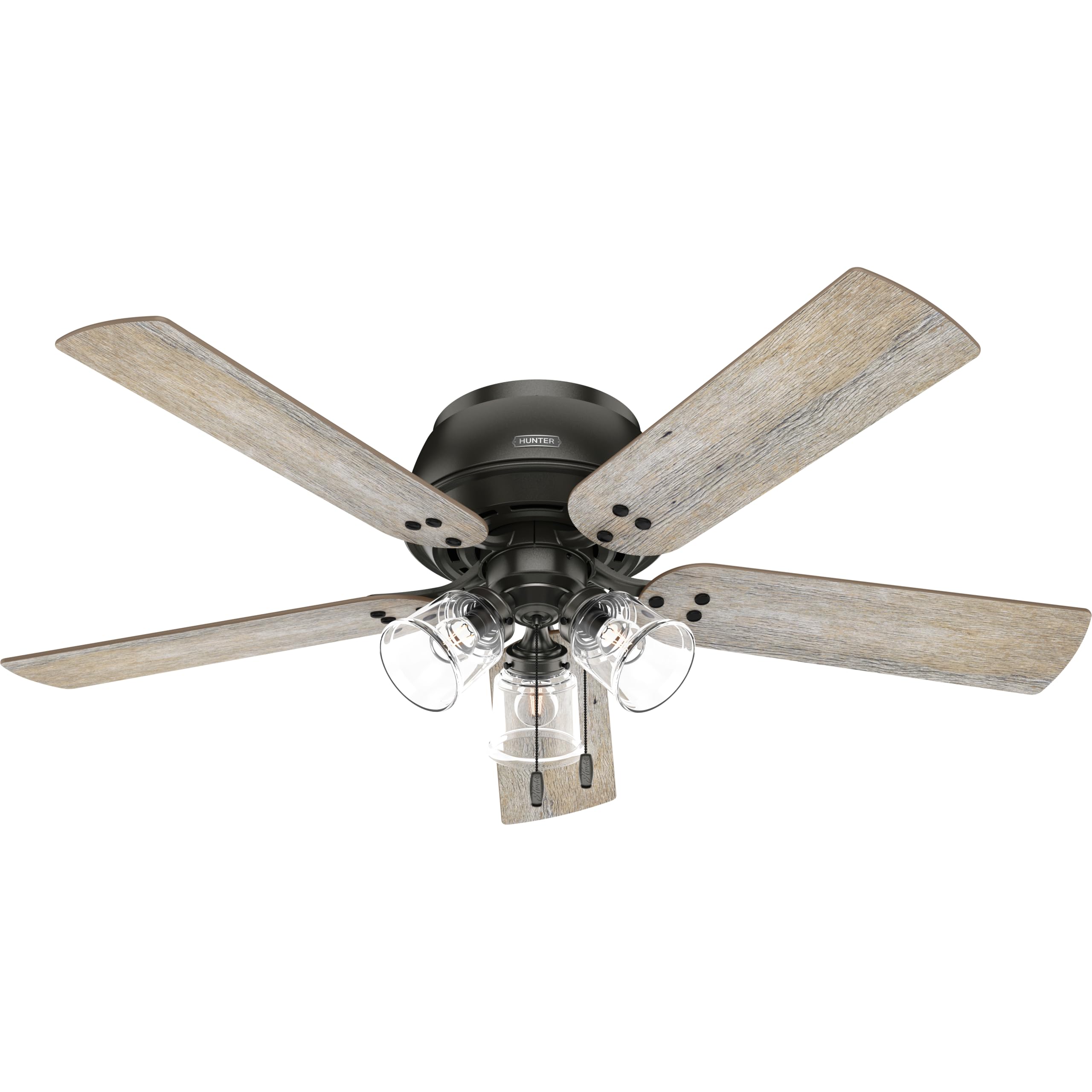 Hunter 52 inch Indoor Ceiling Fan with LED Lights - Bronze Ceiling Fan with Pull Chain, For Bedroom, Living Room, or Kitchen, Lo