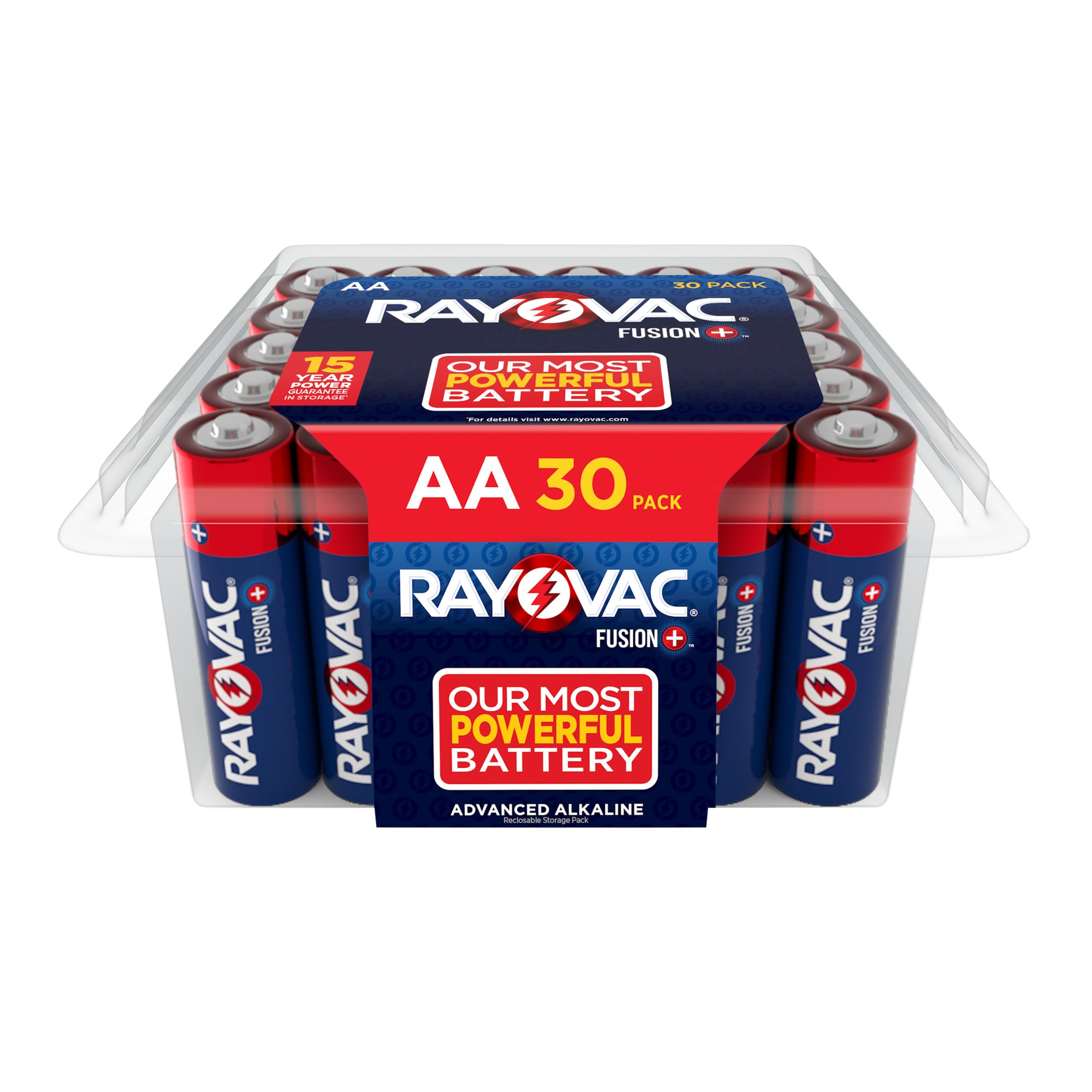 Rayovac Fusion Aa Batteries (30 Pack), Double A Alkaline Batteries