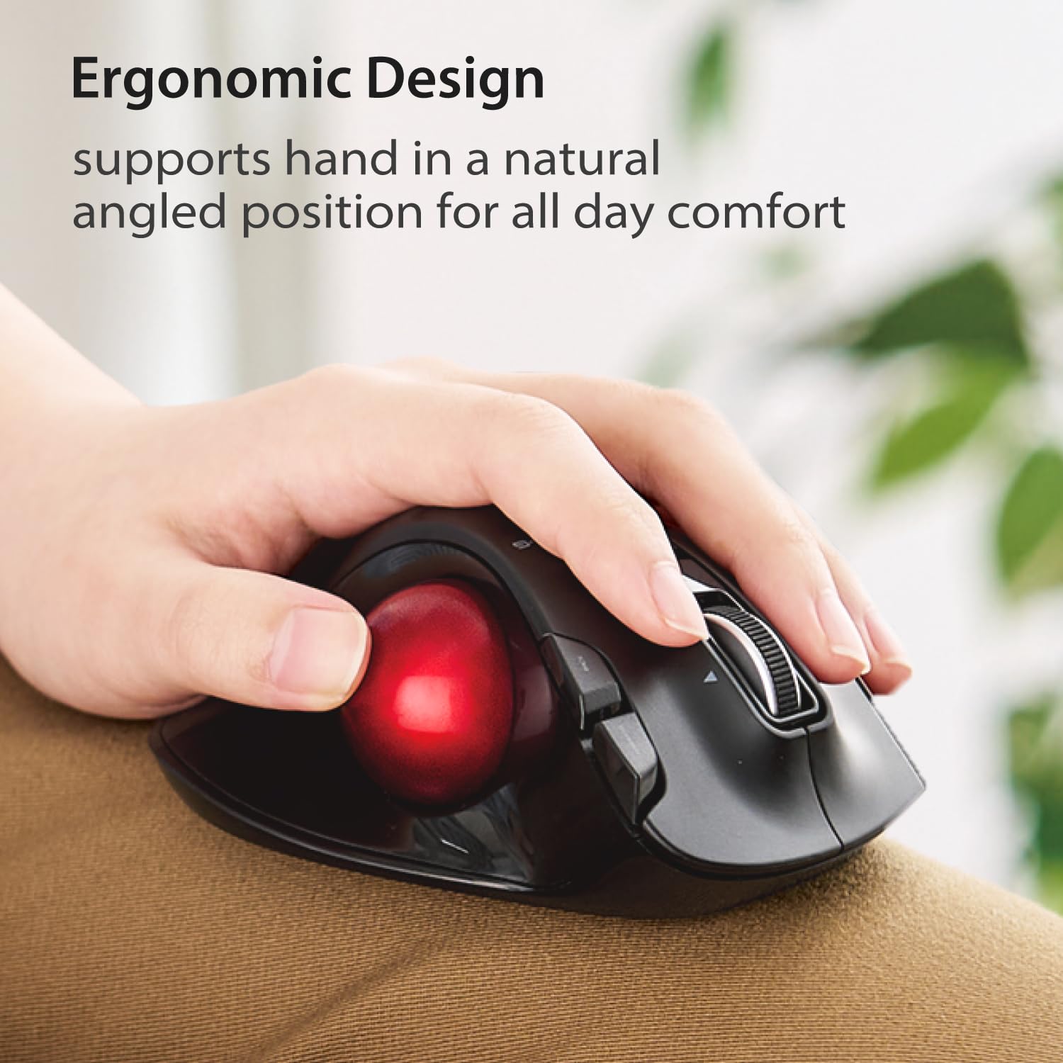 Elecom Ex G Left Handed Trackball Mouse, 2.4 Ghz Usb Wireless, Ergonomic, Thumb Control, Tracking Roller Ball, 6 Programmable Buttons, Tilt Scroll