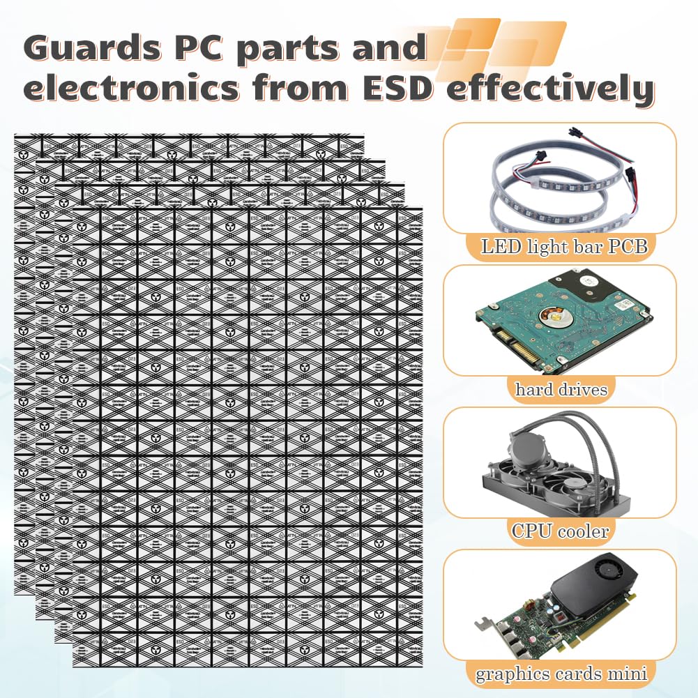 Hrx Package 20Pcs Large Premium Anti Static Bags With Antistatic Sticker, 12 X 16 Inches Open Top Esd Shielding Anti Static Bag