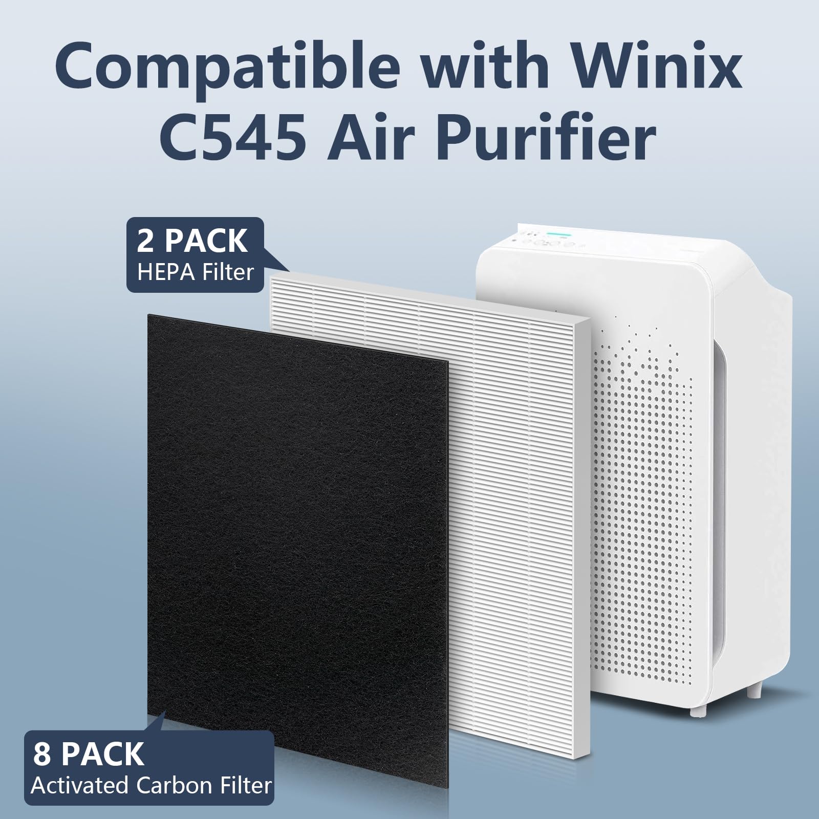 C545 Hepa Replacement Filter S For Winix C545 Air Purifier, Replace Part 1712 0096 00 And 2522 0058 00,2 Pack True Hepa Filter +