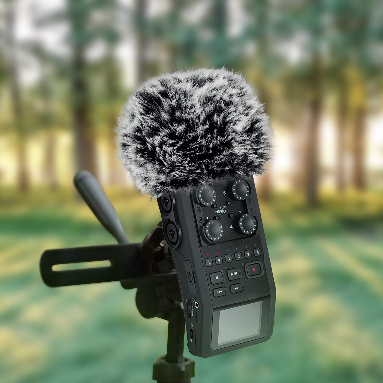 Chromlives Furry Windscreen Muff, Mic Cover Wind Muff, Outdoor Microphone Wind Cover Compatible With Zoom H5 H6 And More, Grey