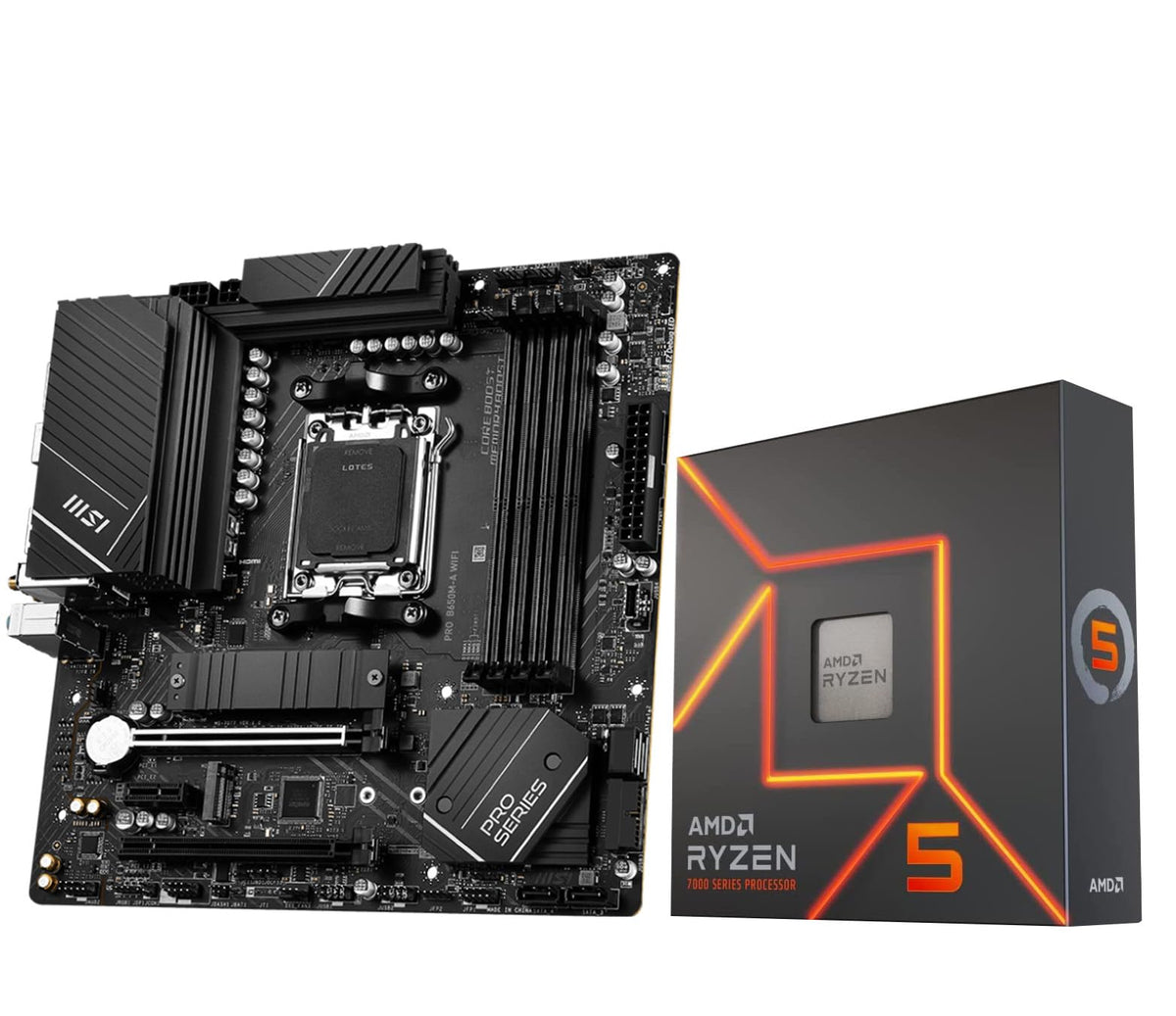 Amd Ryzen 5 7600X Cpu Processor Bundle With Msi Pro B650M A Wifi Proseries Motherboard (Am5, Matx, Ddr5, M.2, Usb 3.2 Gen 2, Wi 