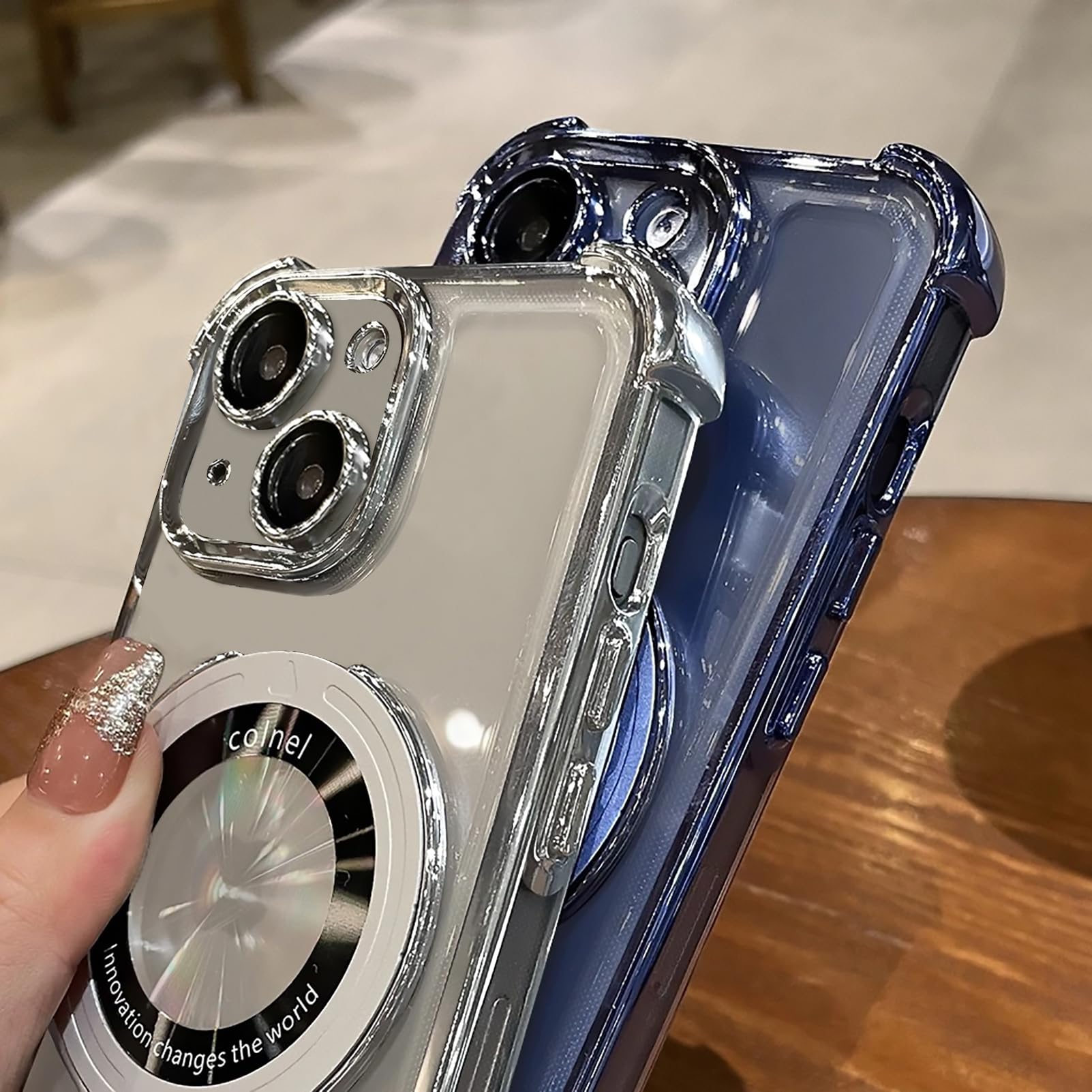 Uioeua For Iphone 15 Plus Case With Magnetic Ring Stand,[Compatible With Magsafe] Four Corners Shockproof [Military Grade Drop P