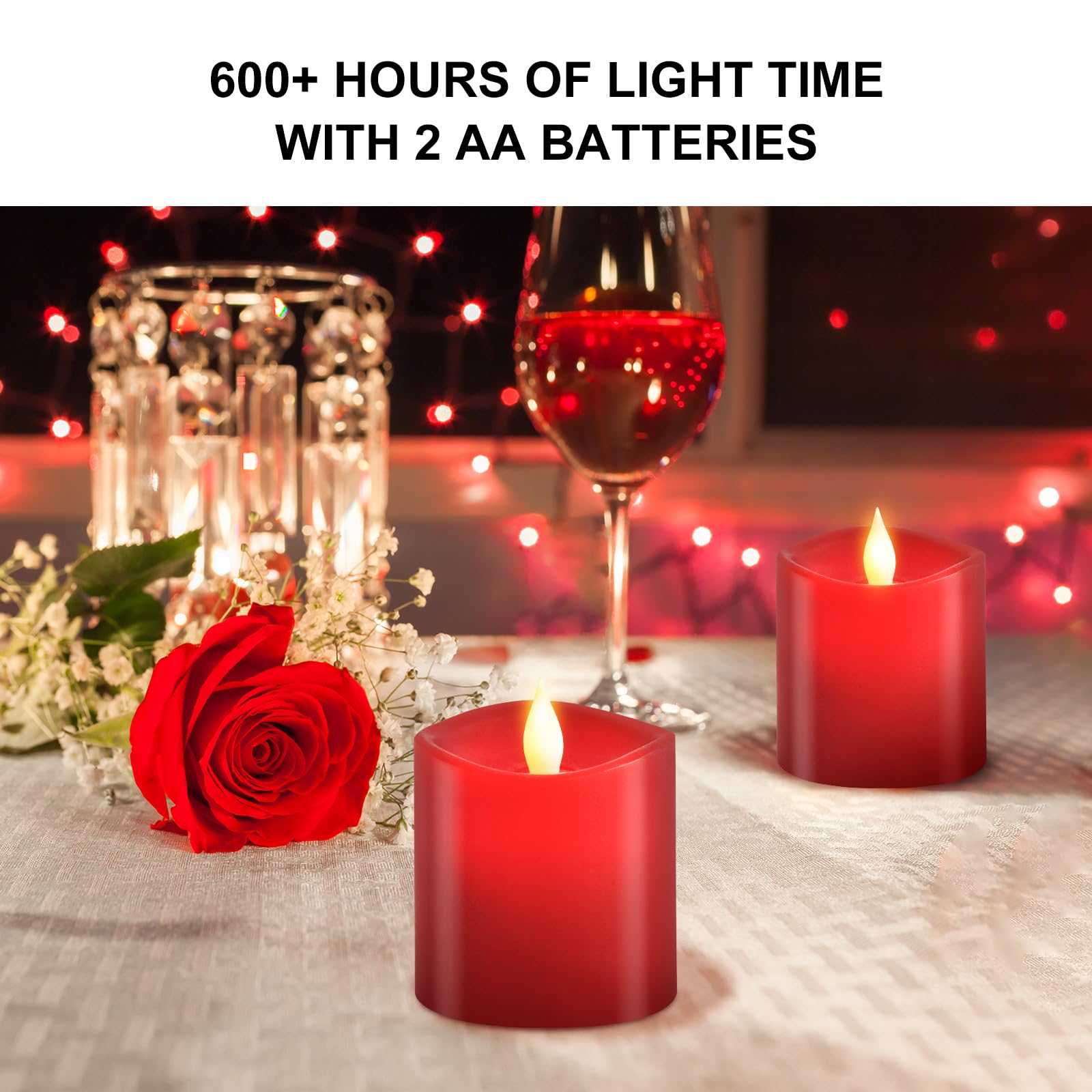 3x3 Raspberry Led Candles Milysoek 3X3 Flickering Flameless Candles Set Of 2, Led Candles Battery ...