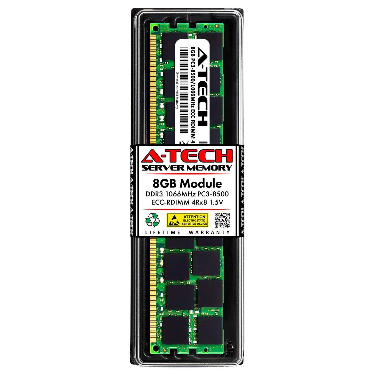 A Tech 8Gb Ddr3 1066Mhz Pc3 8500R Ecc Rdimm 4Rx8 Quad Rank 1.5V Ecc Registered Dimm 240 Pin Server Ram Memory Upgrade Module (A 