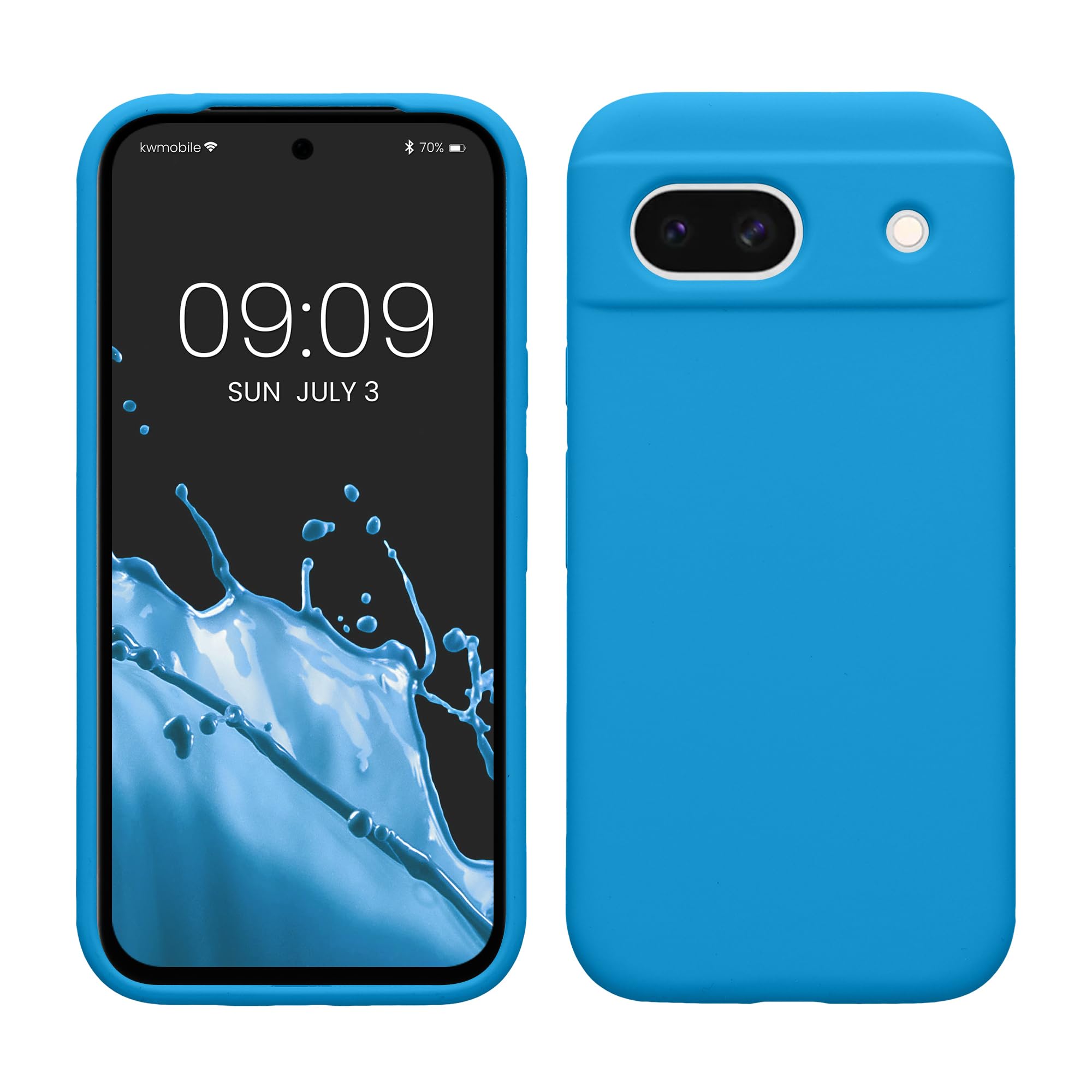 kwmobile Case Compatible with Google Pixel 8a Case - TPU Silicone Phone Cover with Soft Finish - Radiant Blue