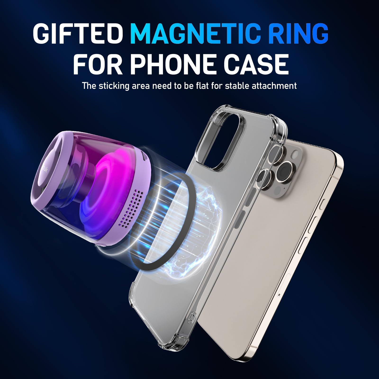 Magnetic Bluetooth Speaker, Portable Mini Bluetooth Speaker Small With Cell Phone Stand, 7H Playtime, 5W Internal Magnet Loudspe