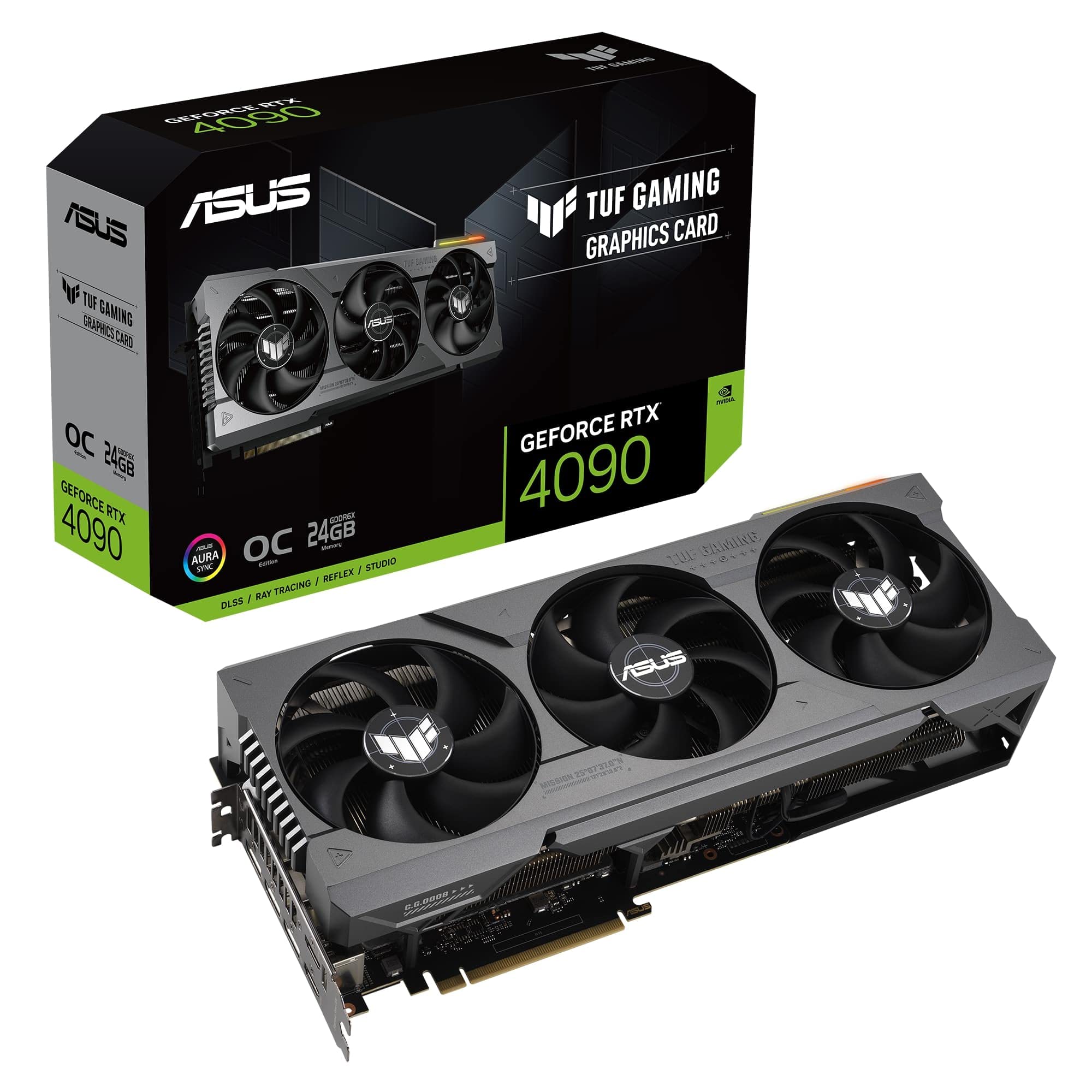 Asus Tuf Gaming Nvidia Geforce Rtx 4090 Oc Edition Gaming Graphics Card (24Gb Gddr6X, Pcie 40, Hdmi 21A, Displayport 14A, Dual B